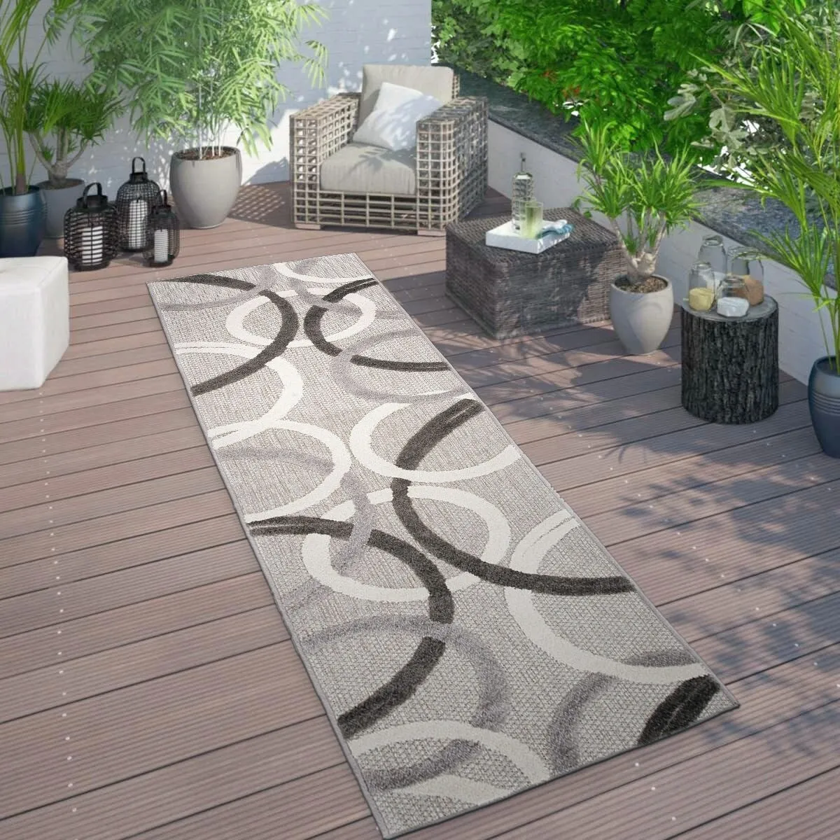 World Rug Gallery Contemporary Circular Indoor/Outdoor Area Rug