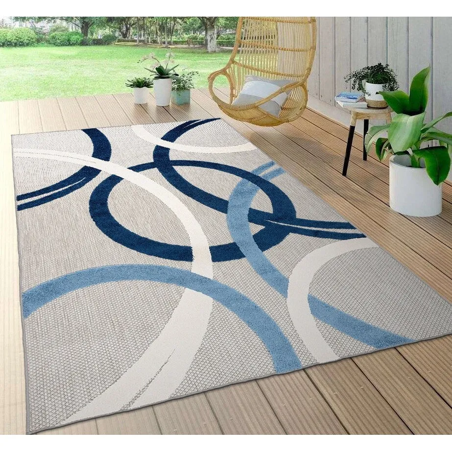 World Rug Gallery Contemporary Circular Indoor/Outdoor Area Rug