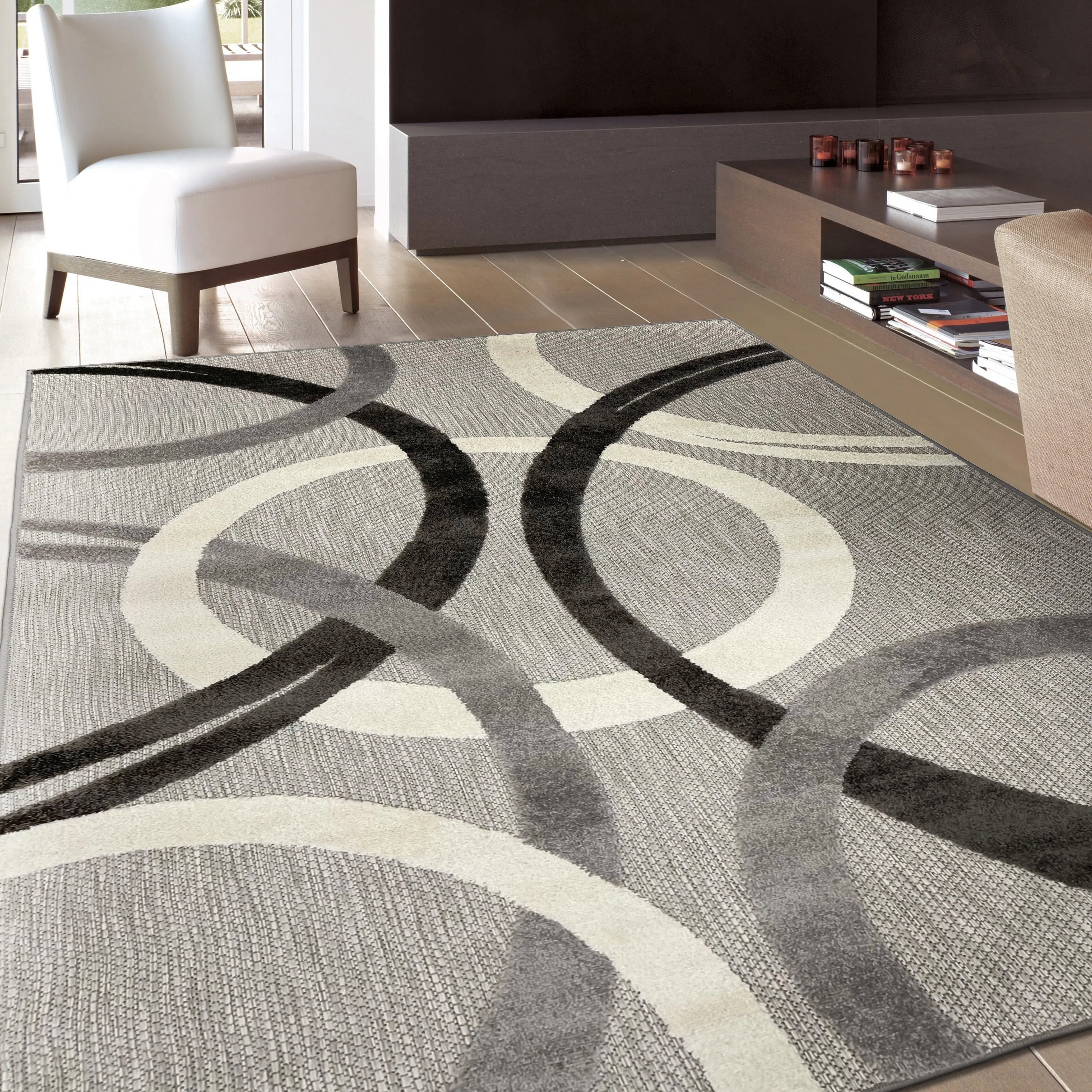 World Rug Gallery Contemporary Circular Indoor/Outdoor Area Rug