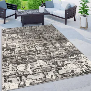 World Rug Gallery Contemporary Distressed Abstract Indoor/Outdoor Area Rug