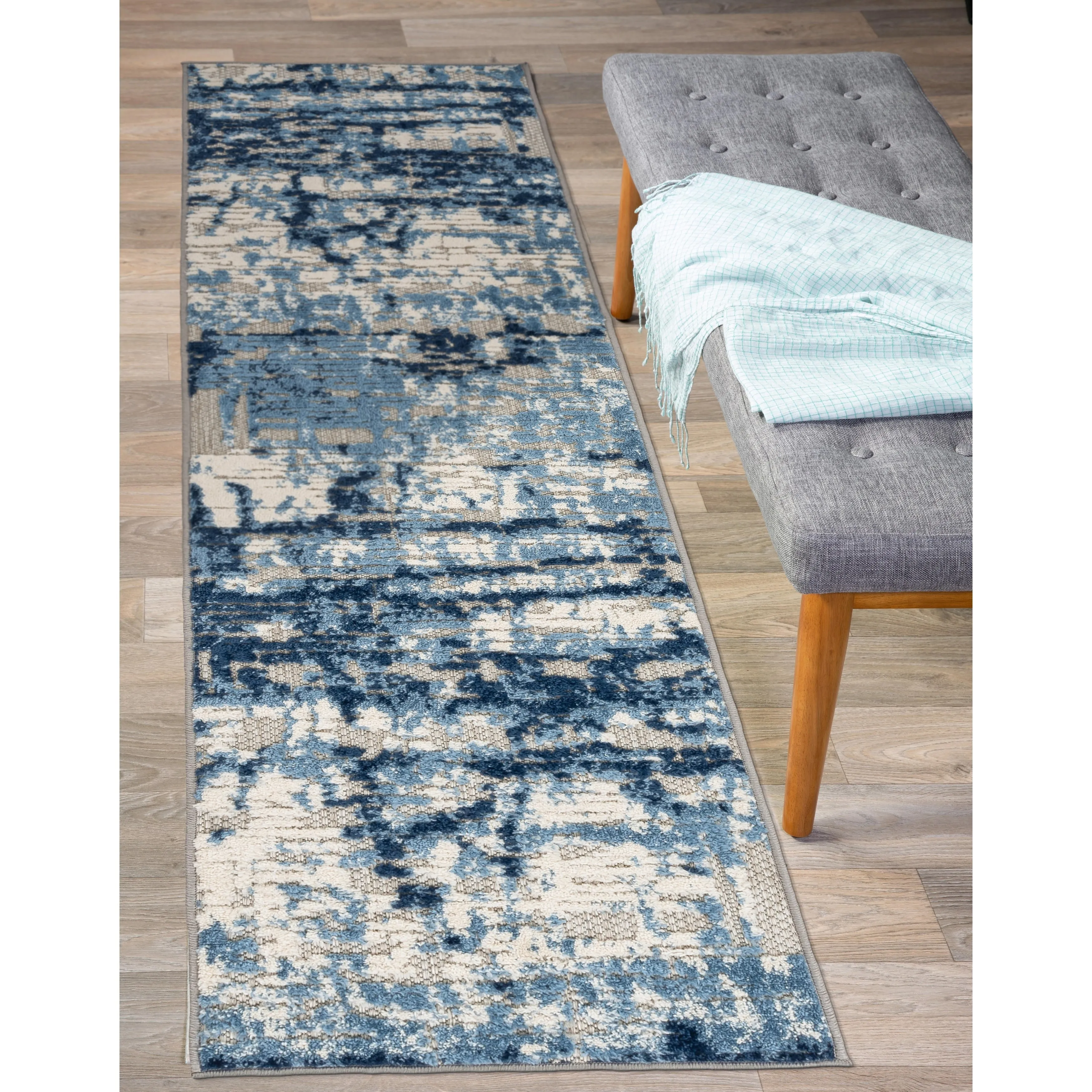 World Rug Gallery Contemporary Distressed Abstract Indoor/Outdoor Area Rug