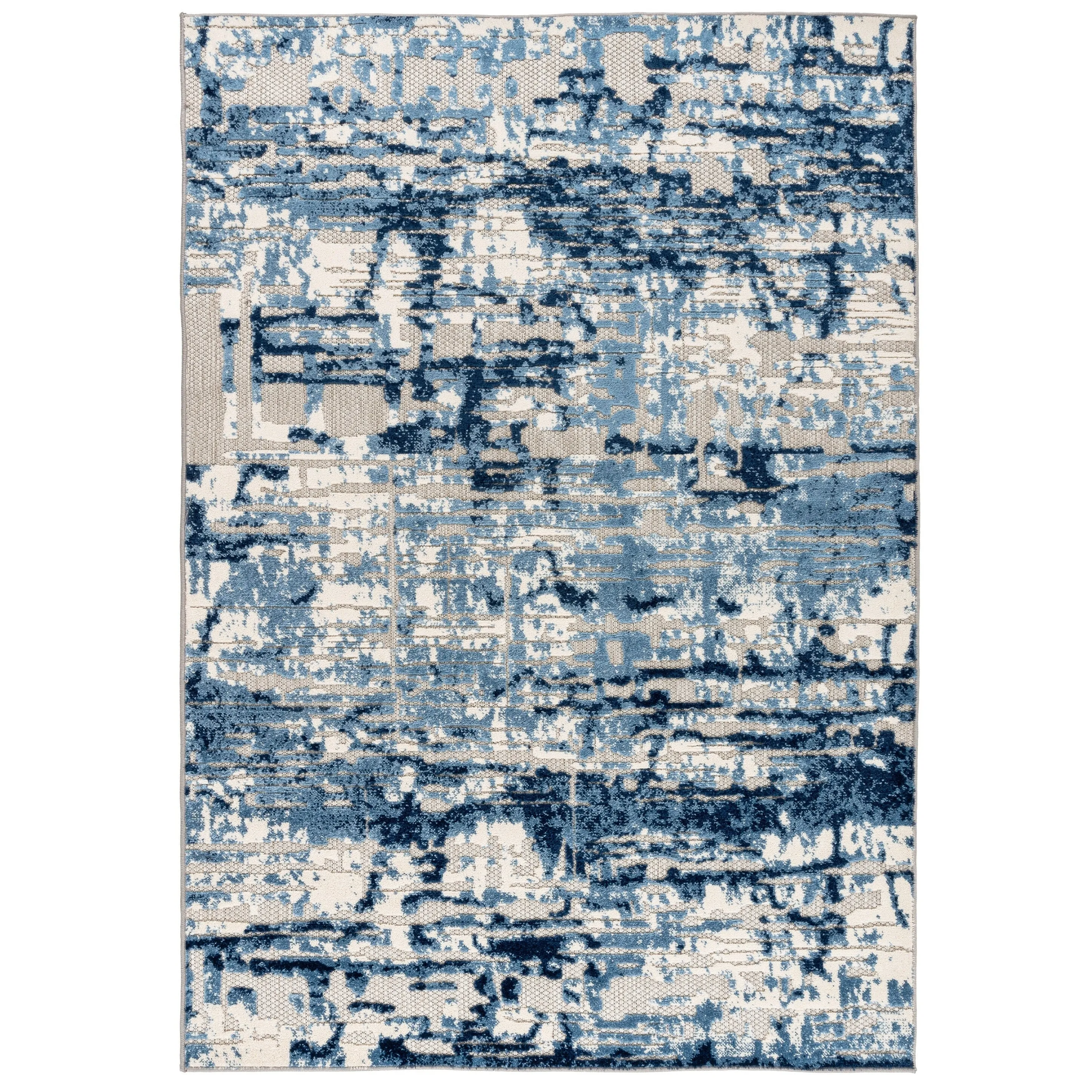 World Rug Gallery Contemporary Distressed Abstract Indoor/Outdoor Area Rug