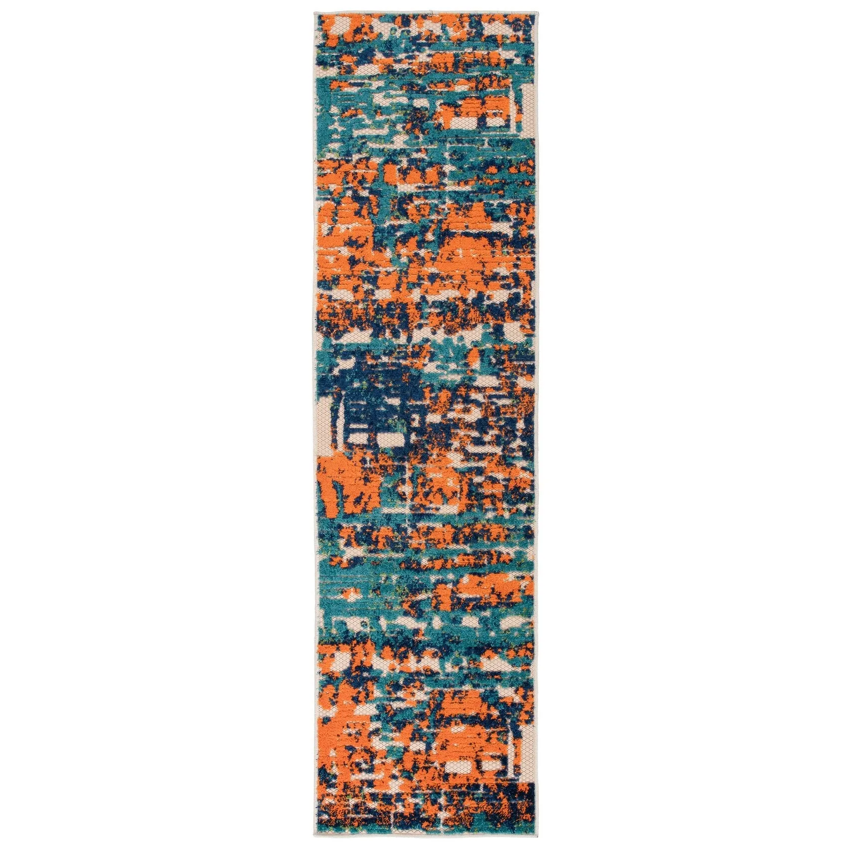 World Rug Gallery Contemporary Distressed Abstract Indoor/Outdoor Area Rug