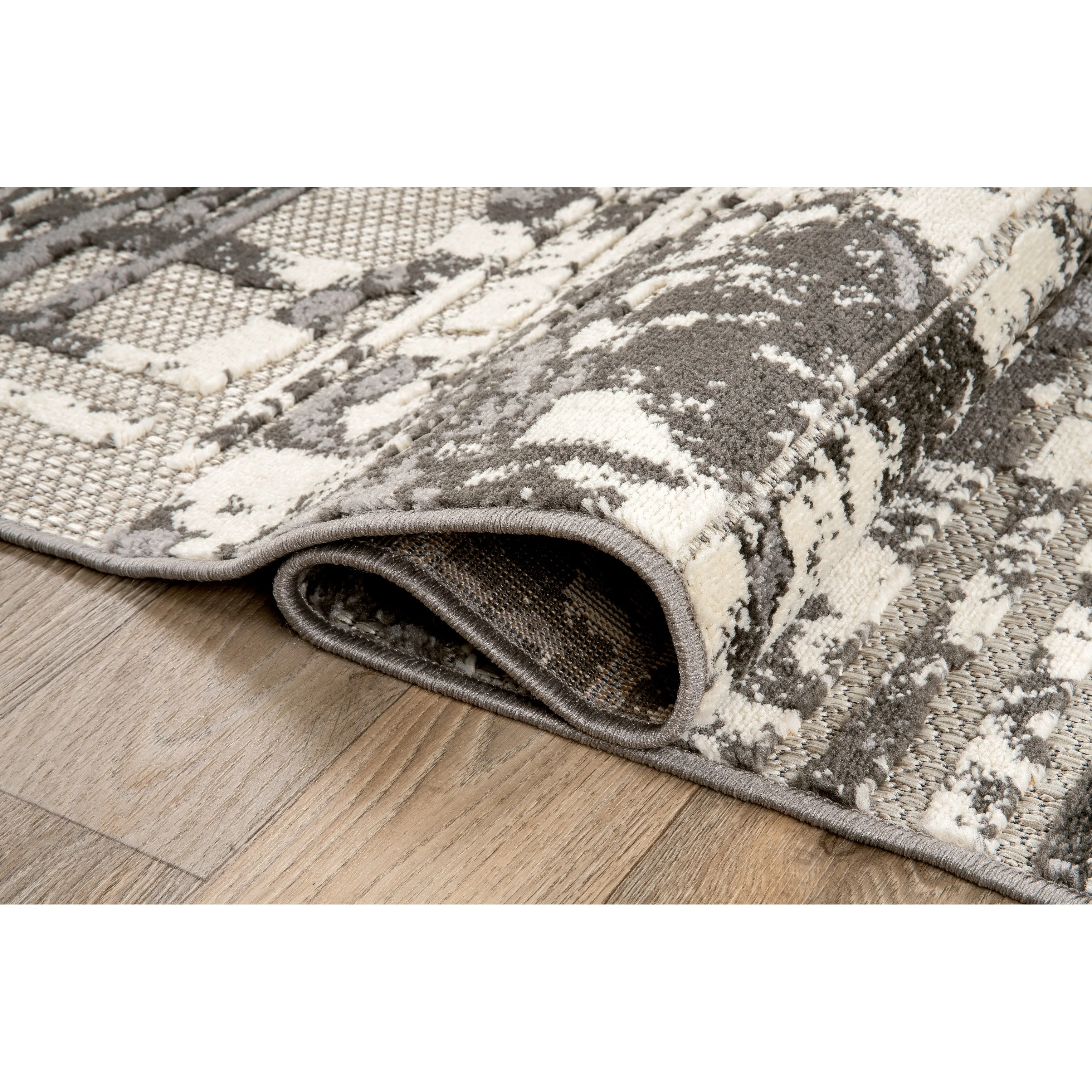 World Rug Gallery Contemporary Distressed Abstract Indoor/Outdoor Area Rug