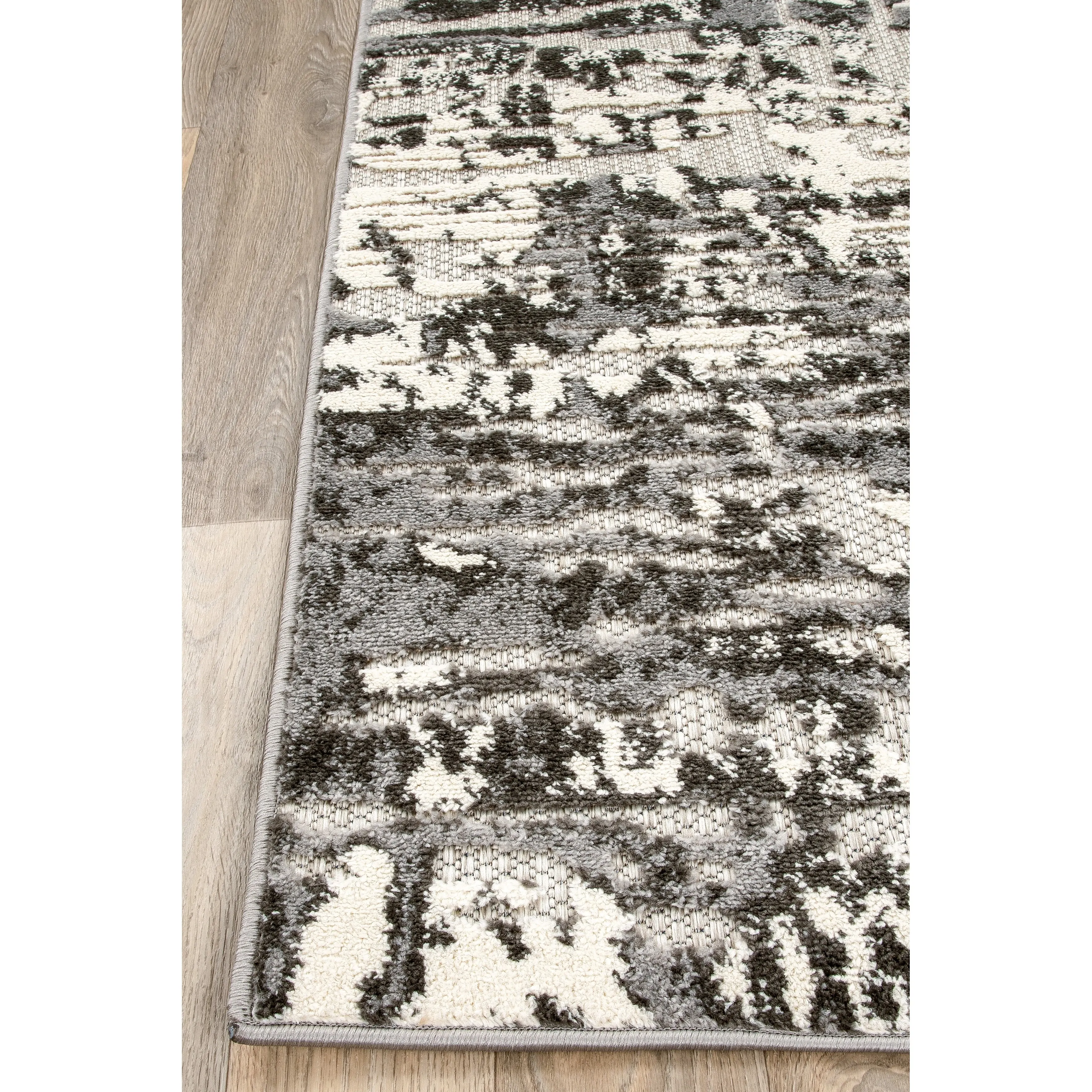 World Rug Gallery Contemporary Distressed Abstract Indoor/Outdoor Area Rug