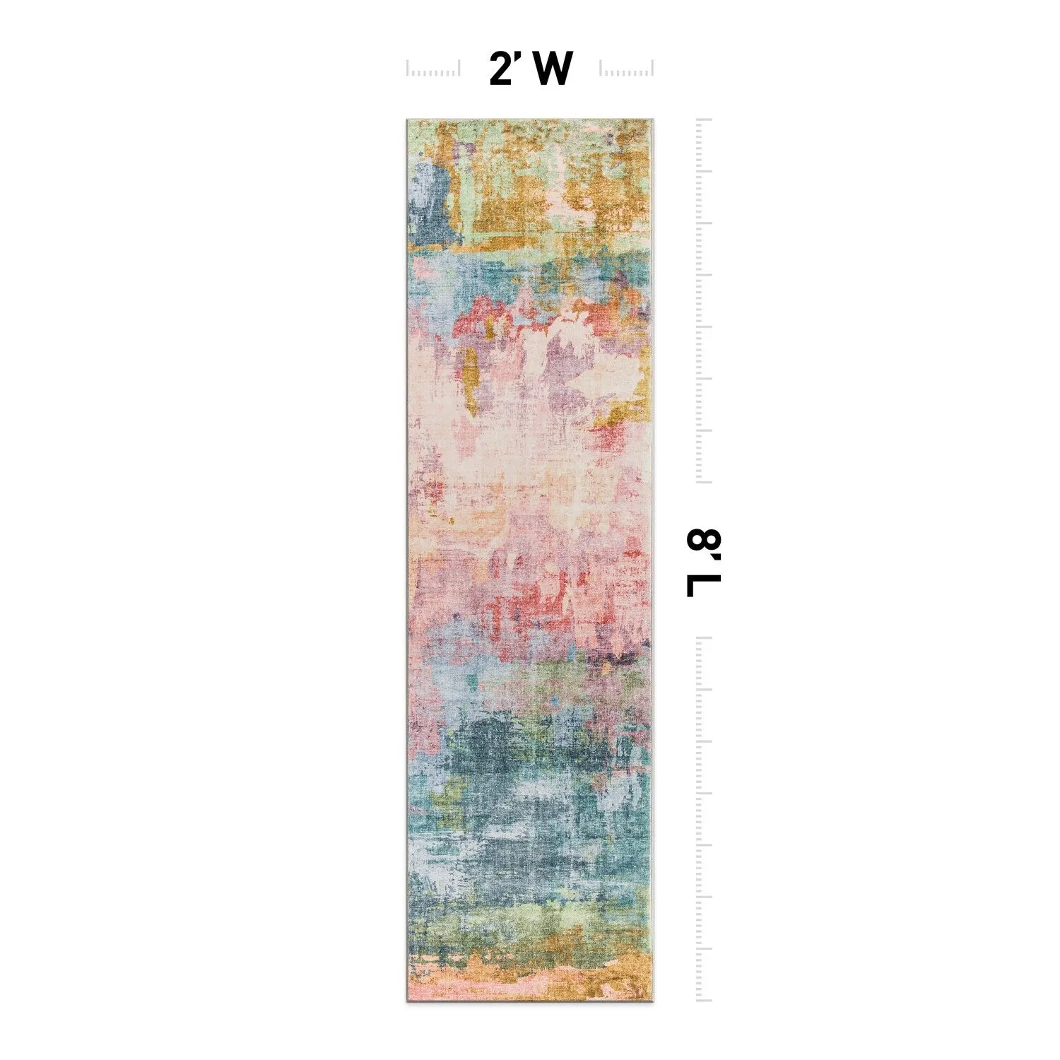 World Rug Gallery Contemporary Distressed Abstract Washable Non Slip Area Rug