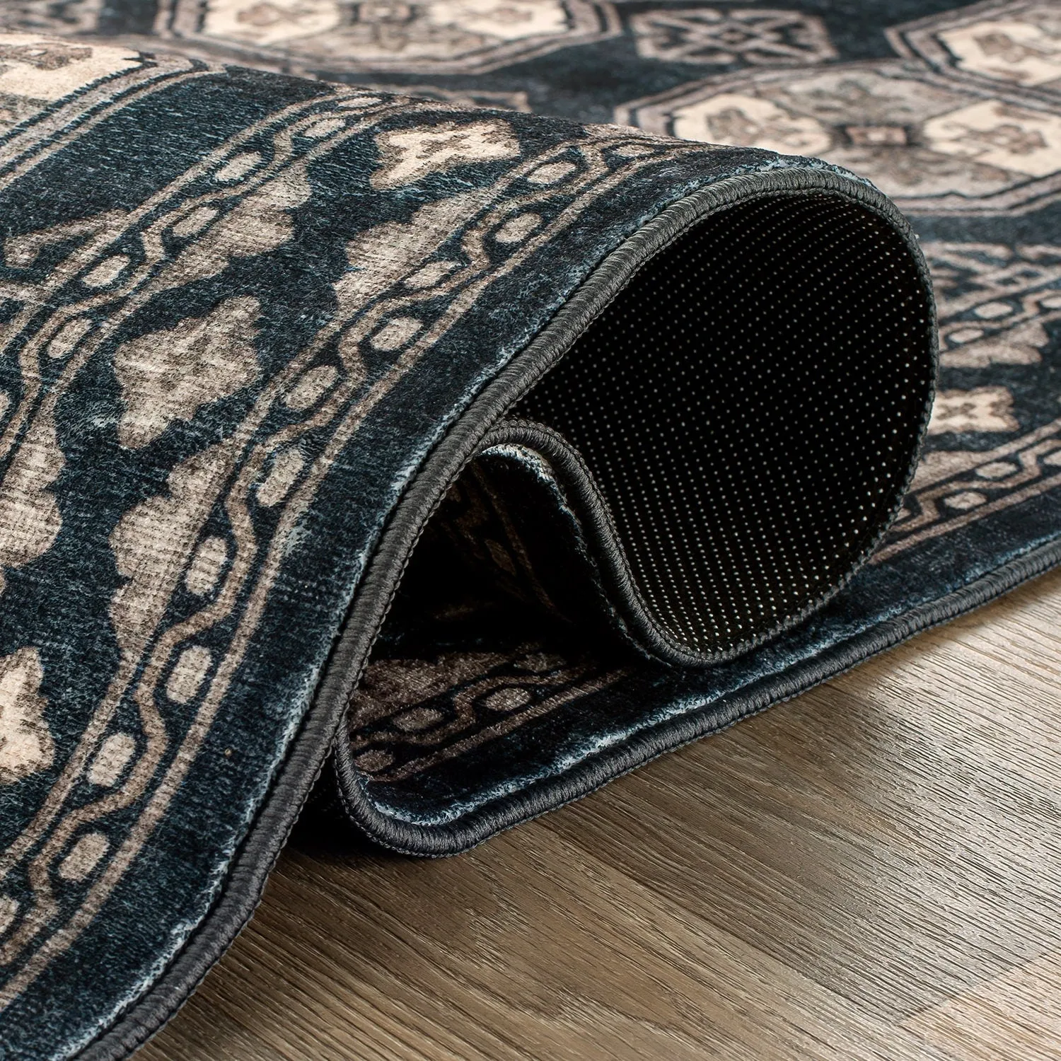 World Rug Gallery Contemporary Distressed Abstract Washable Non Slip Area Rug