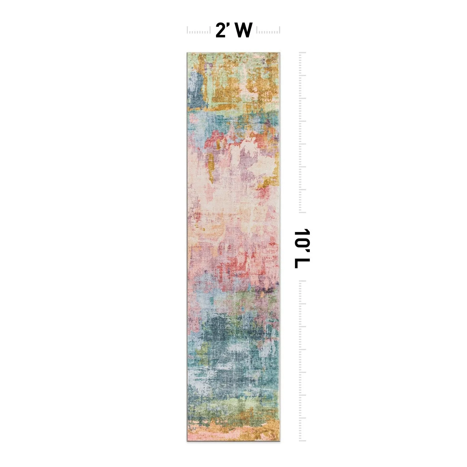 World Rug Gallery Contemporary Distressed Abstract Washable Non Slip Area Rug