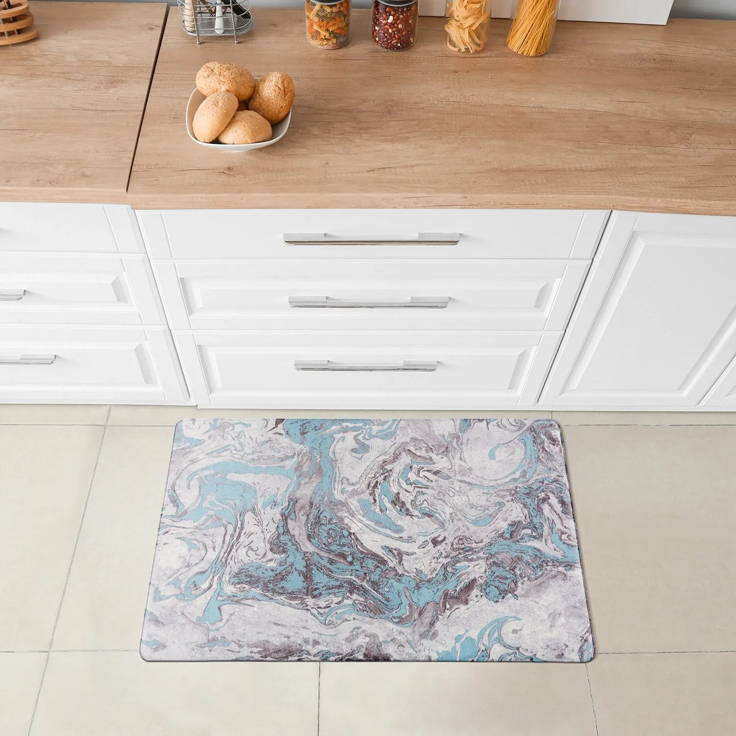 World Rug Gallery Contemporary Marble Anti-Fatigue Standing Mat