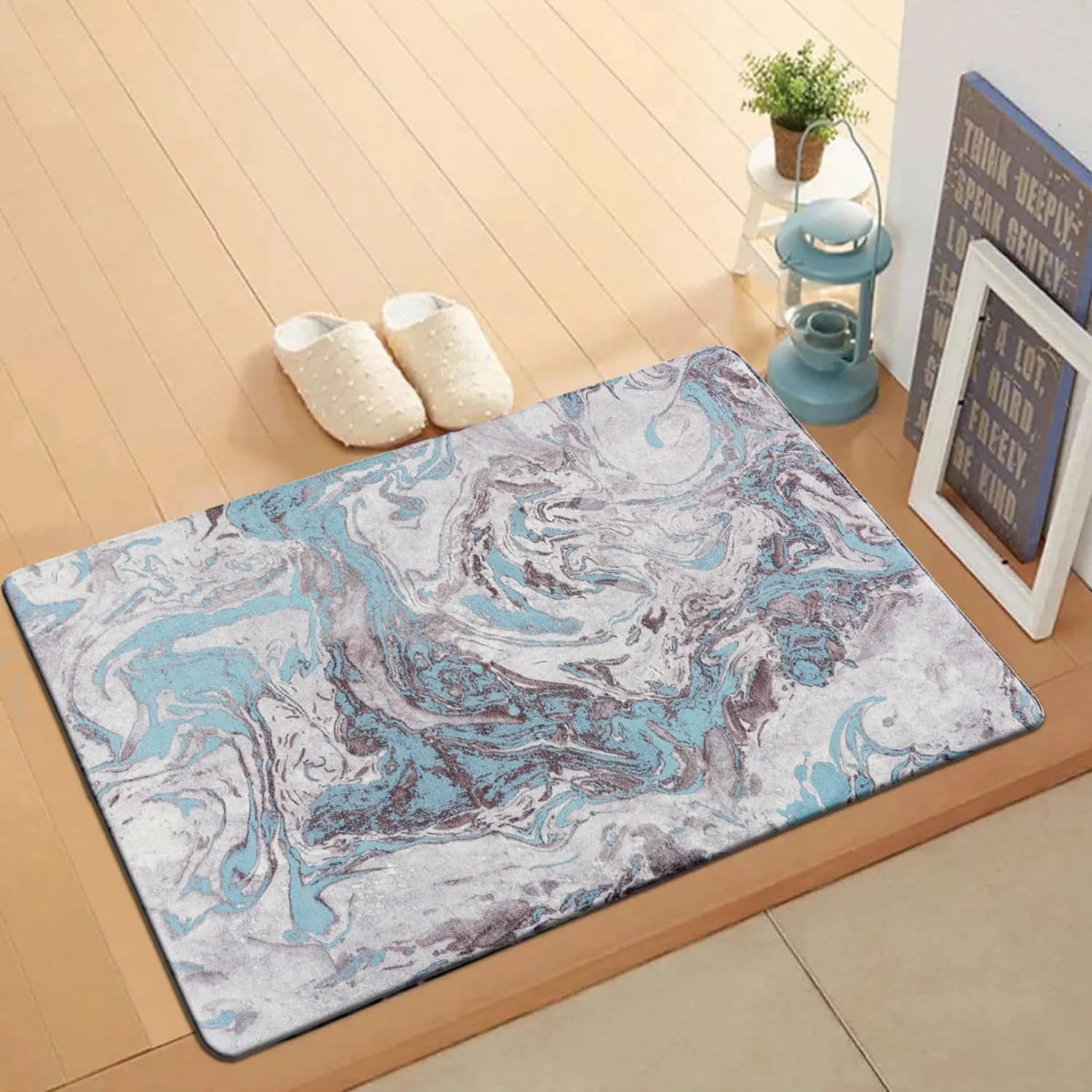 World Rug Gallery Contemporary Marble Anti-Fatigue Standing Mat