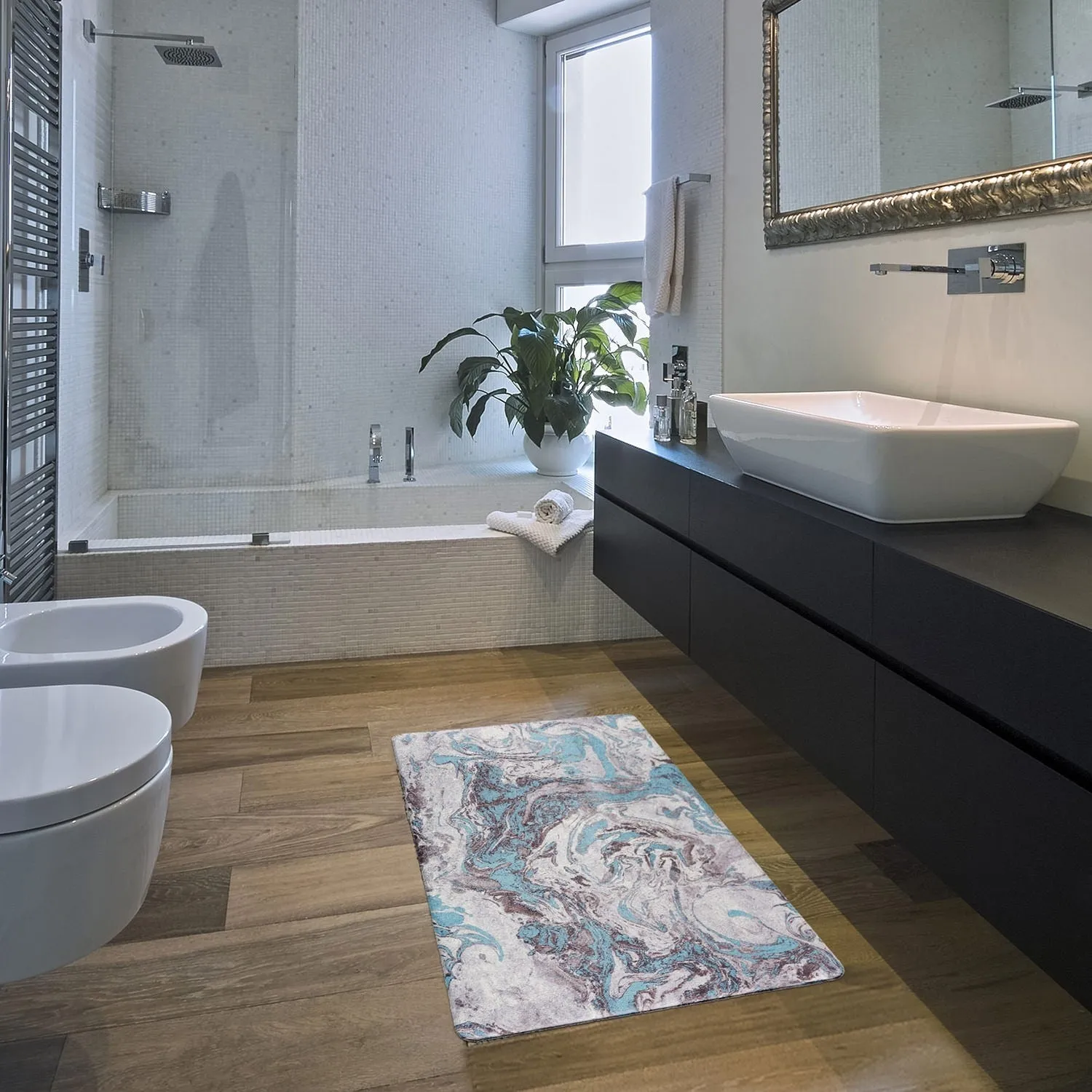 World Rug Gallery Contemporary Marble Anti-Fatigue Standing Mat