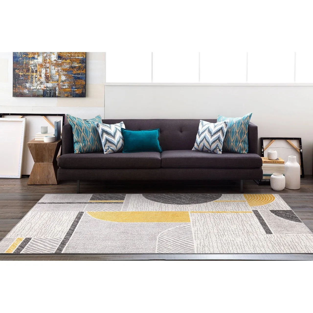 World Rug Gallery Contemporary Modern Abstract Area Rug