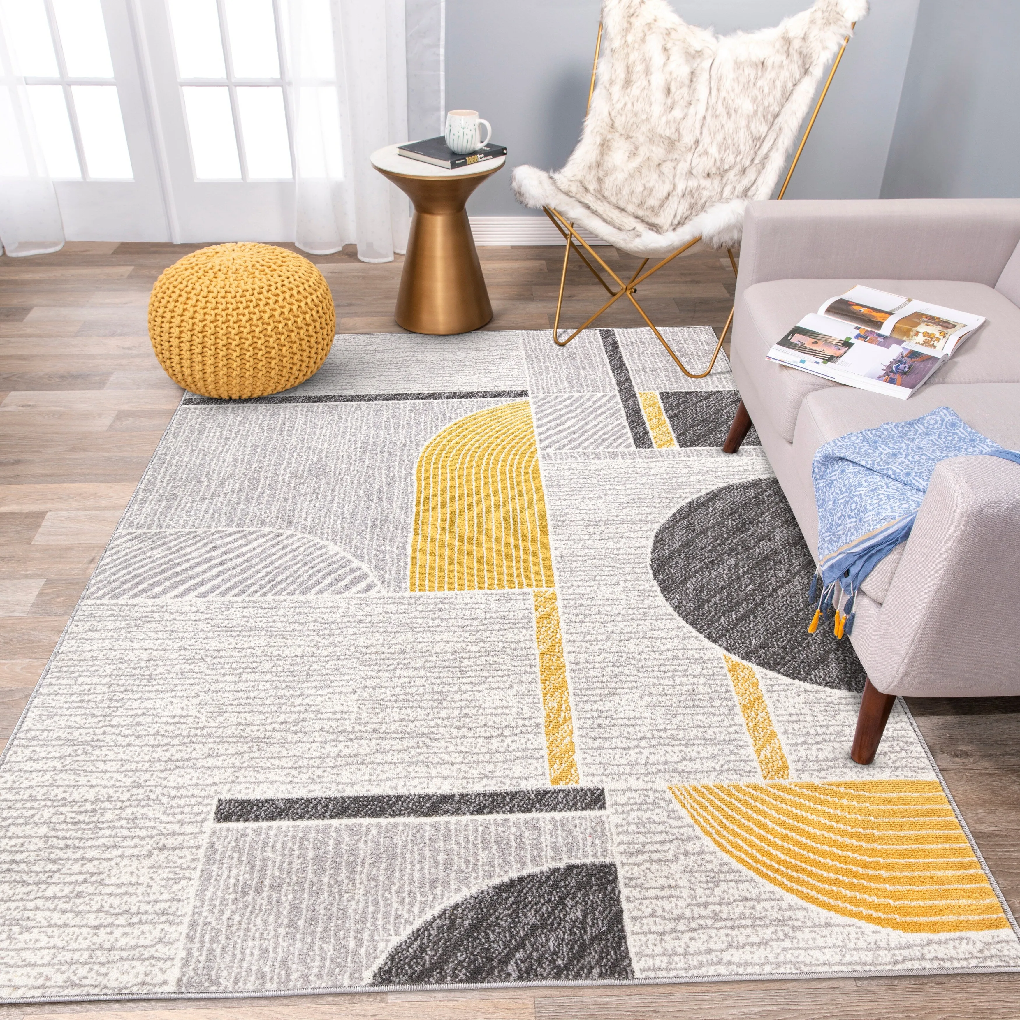 World Rug Gallery Contemporary Modern Abstract Area Rug