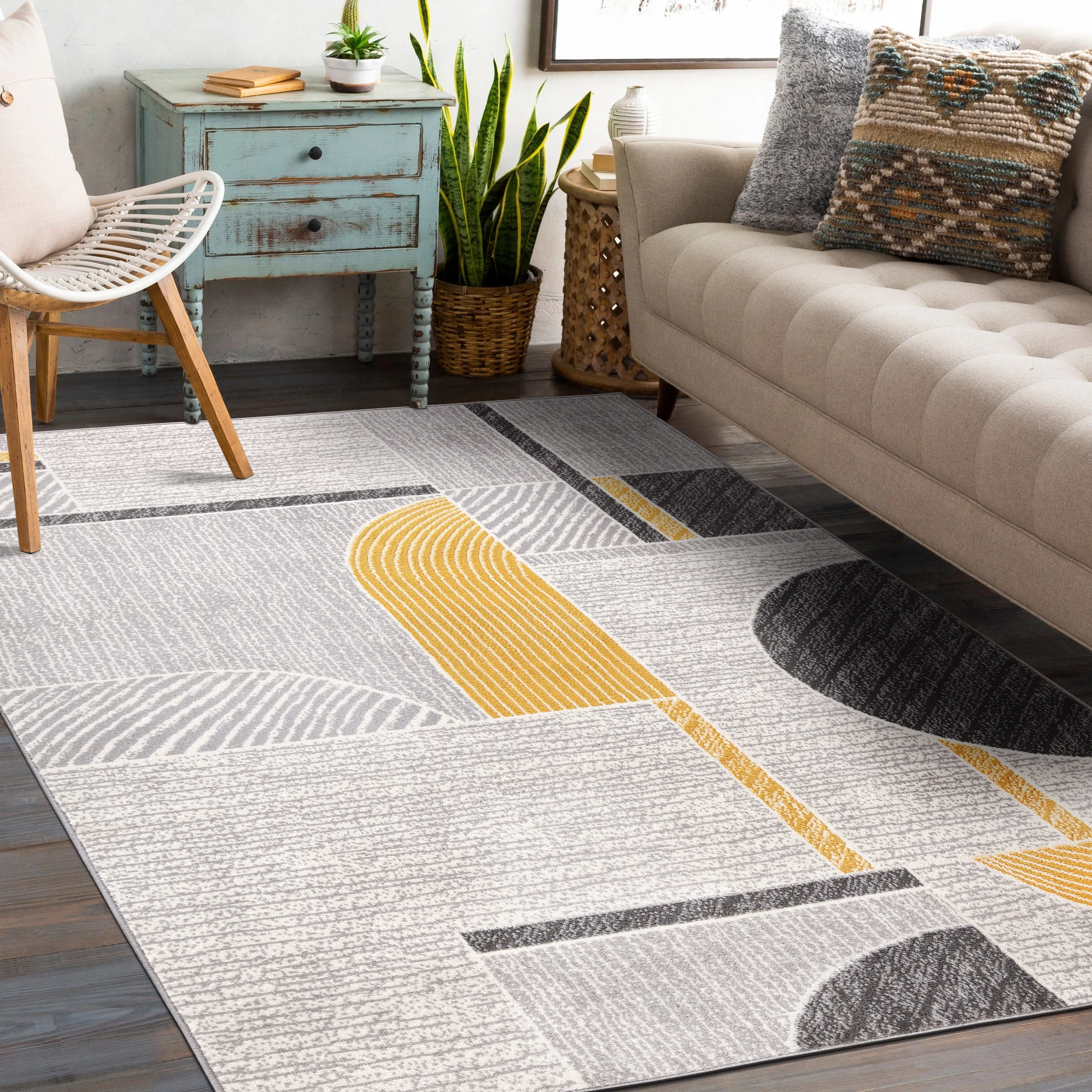 World Rug Gallery Contemporary Modern Abstract Area Rug