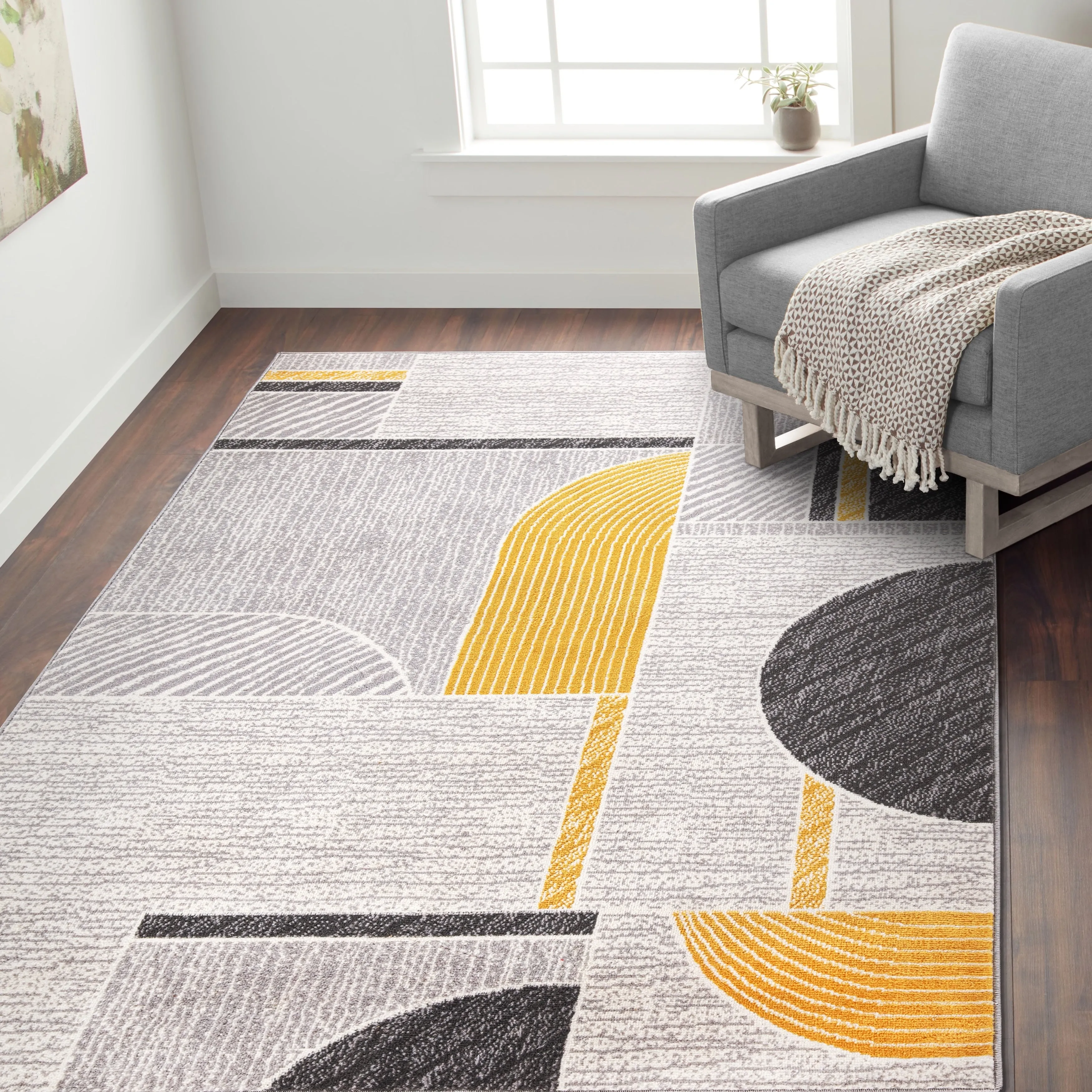 World Rug Gallery Contemporary Modern Abstract Area Rug