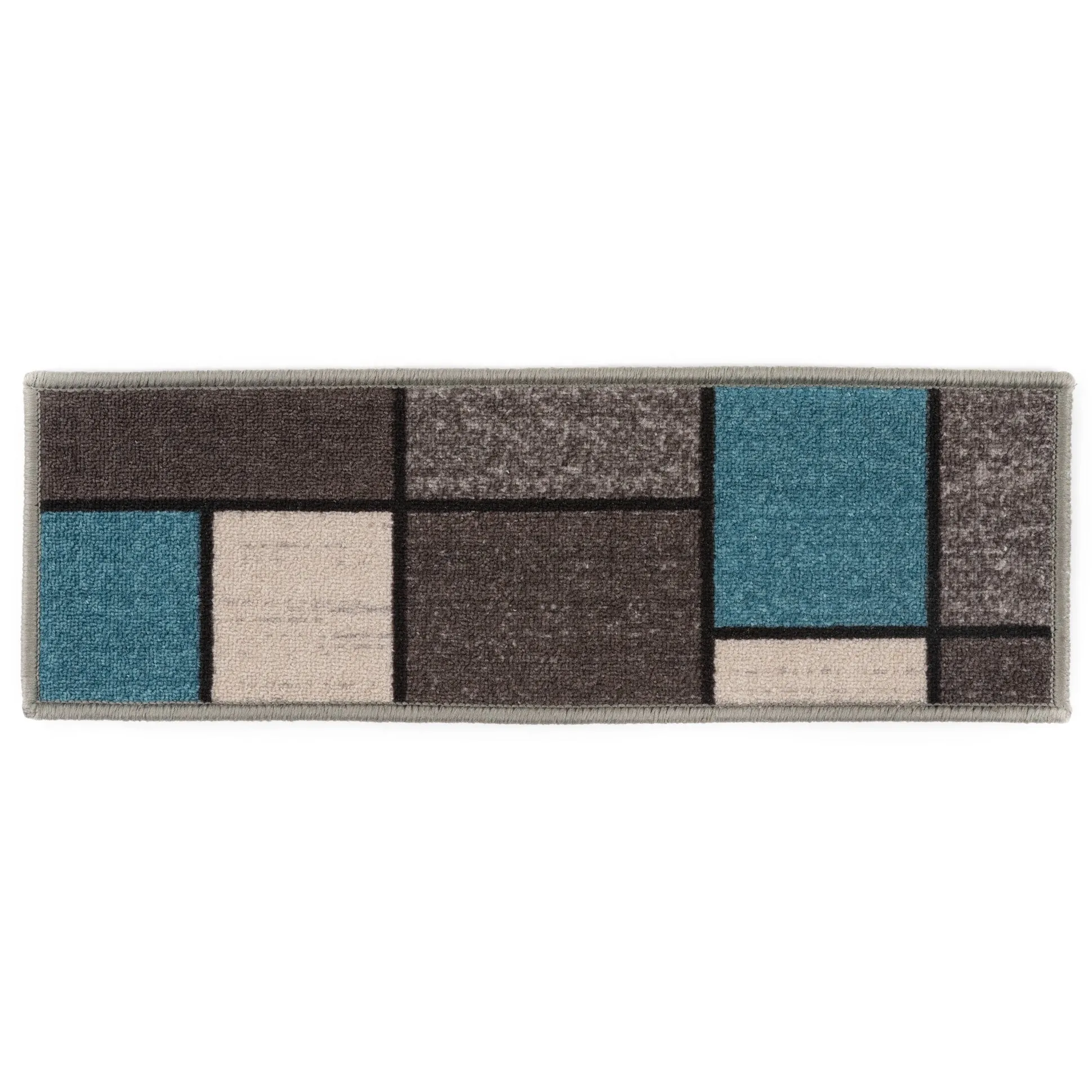 World Rug Gallery Contemporary Modern Boxes Non-Slip Stair Treads