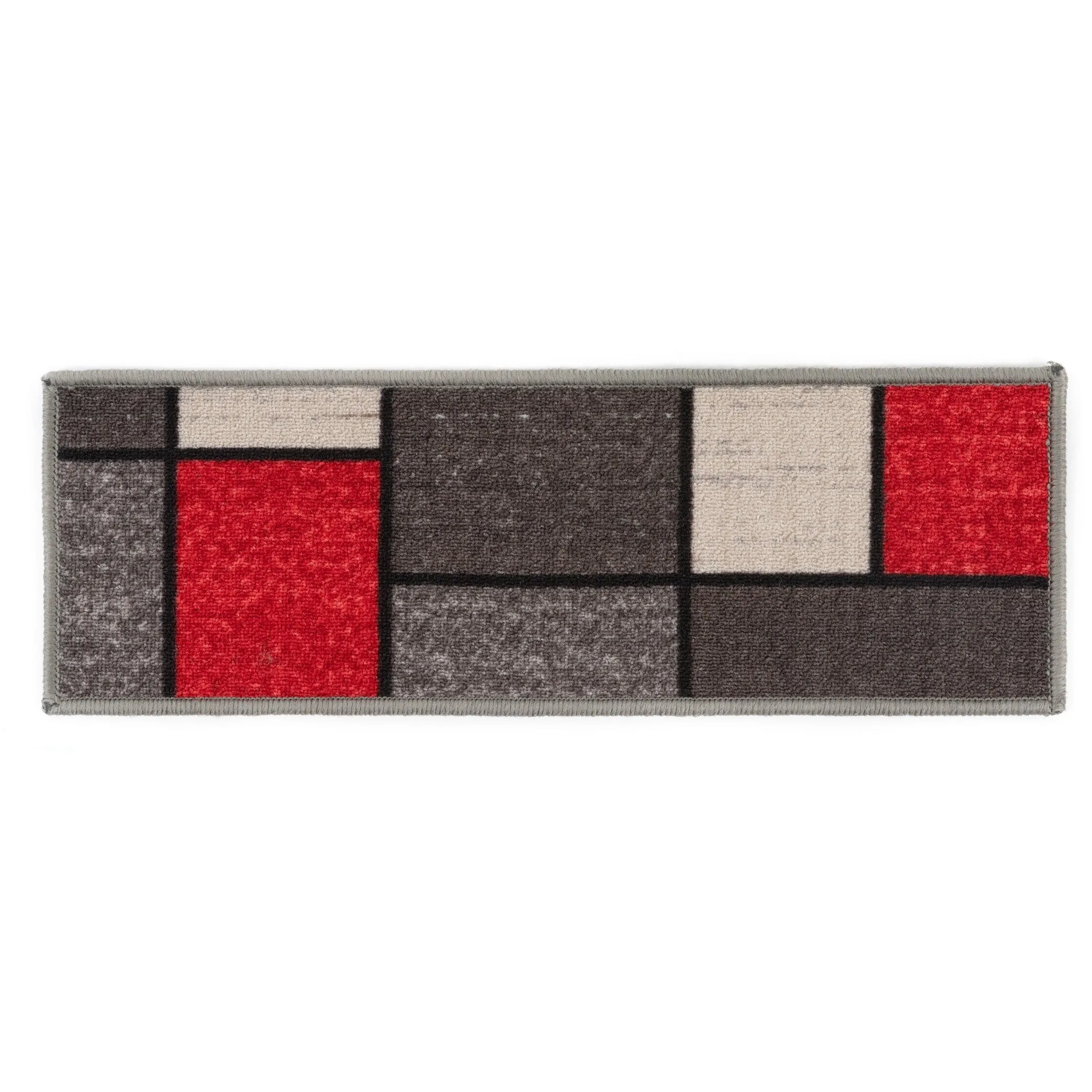 World Rug Gallery Contemporary Modern Boxes Non-Slip Stair Treads