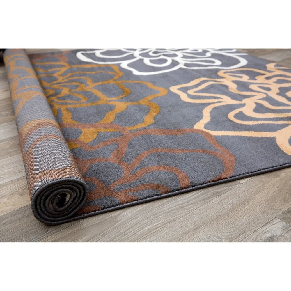 World Rug Gallery Contemporary Modern Floral Flowers Area Rug
