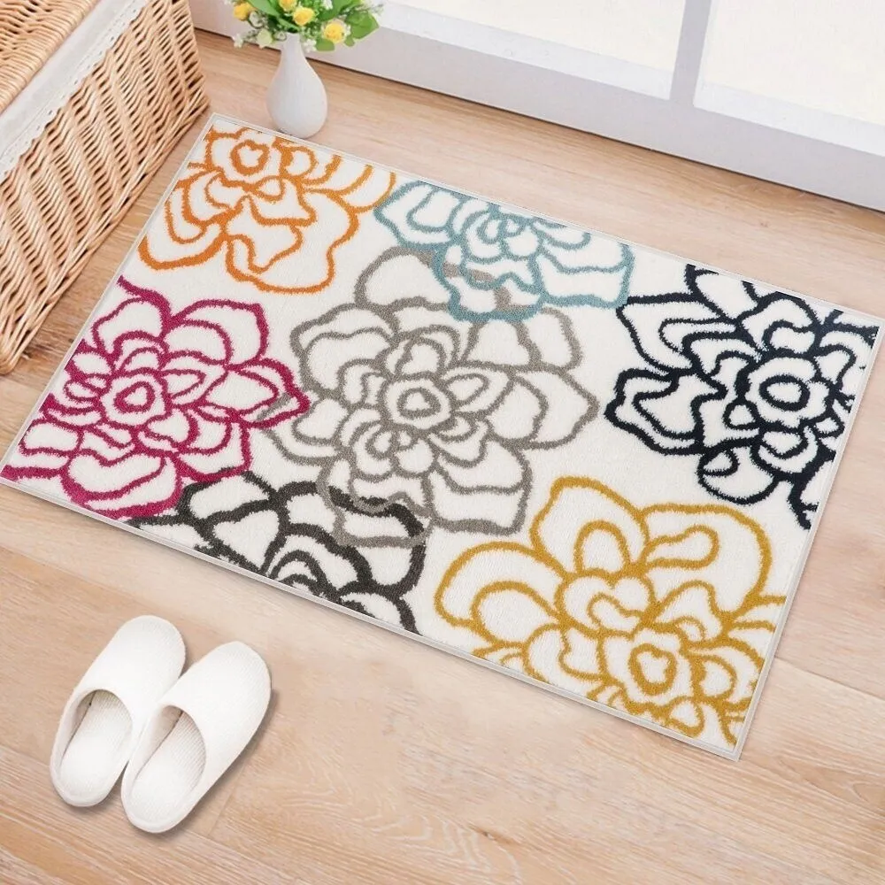 World Rug Gallery Contemporary Modern Floral Flowers Area Rug