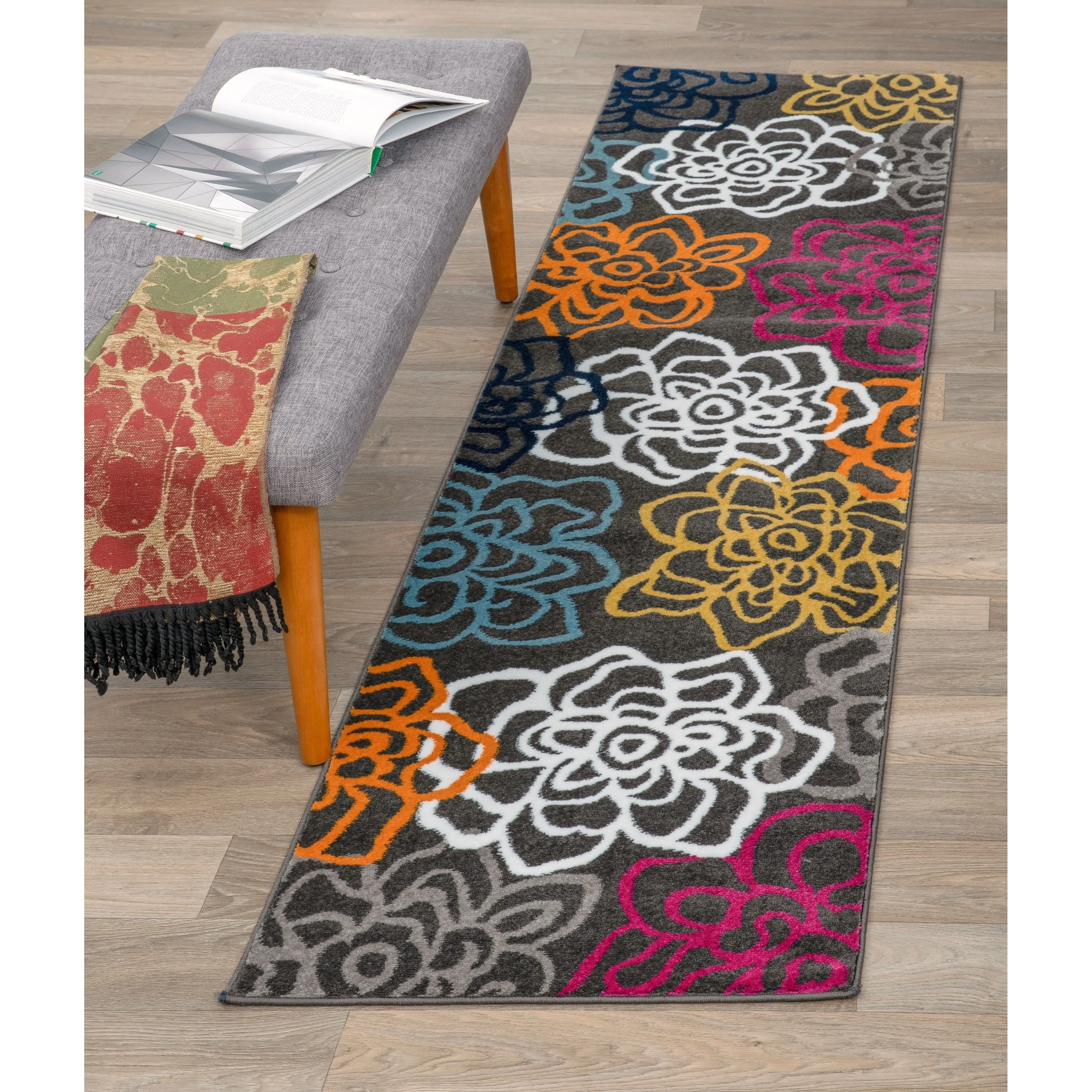 World Rug Gallery Contemporary Modern Floral Flowers Area Rug