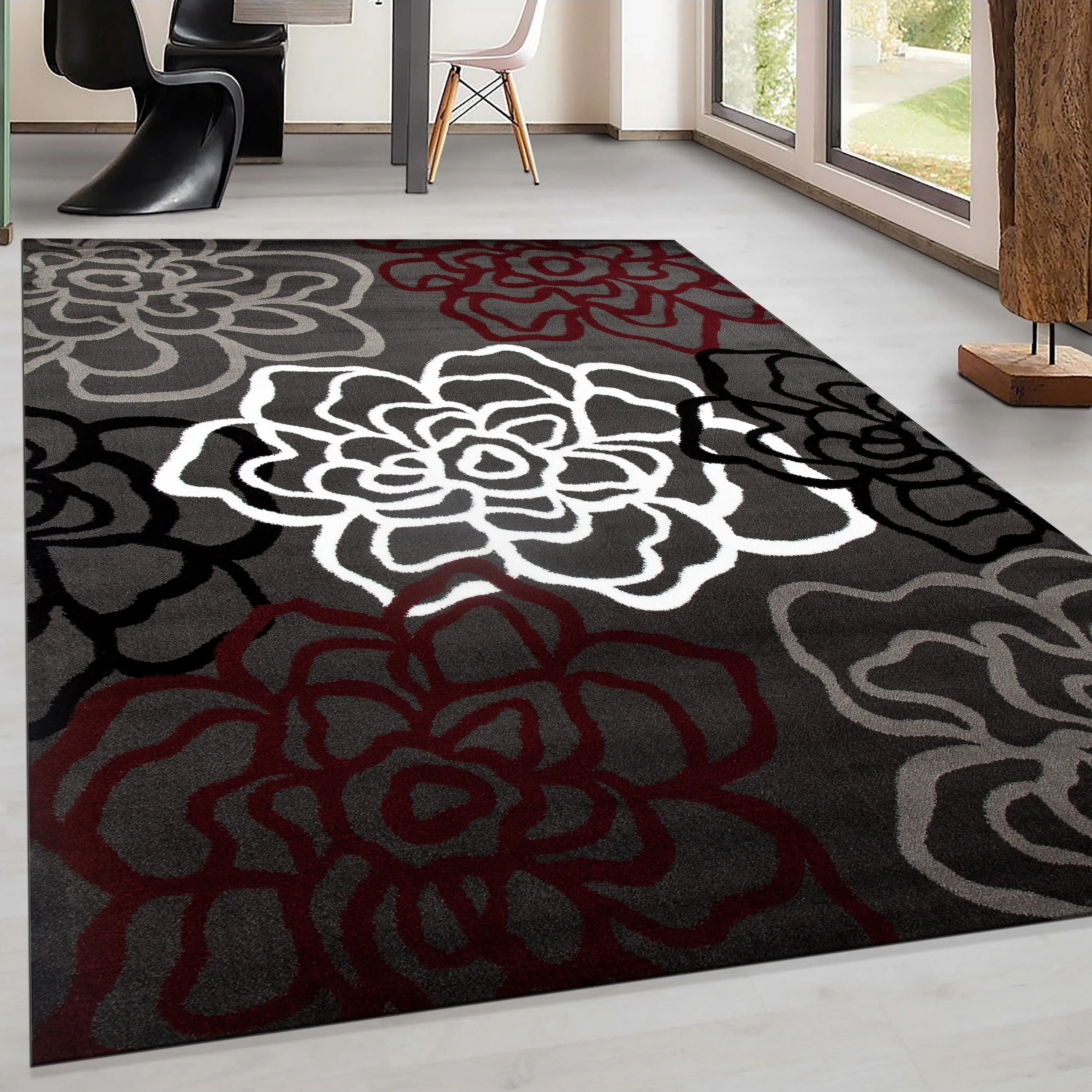World Rug Gallery Contemporary Modern Floral Flowers Area Rug