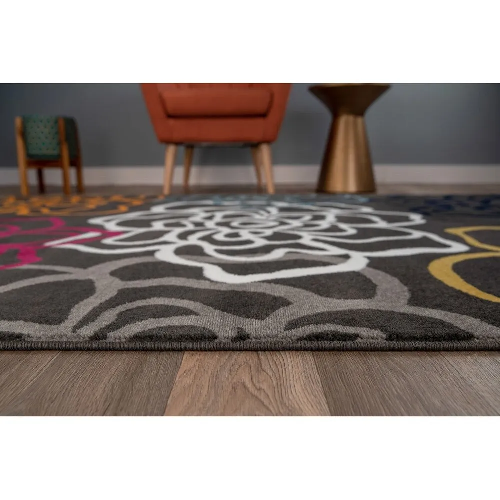 World Rug Gallery Contemporary Modern Floral Flowers Area Rug