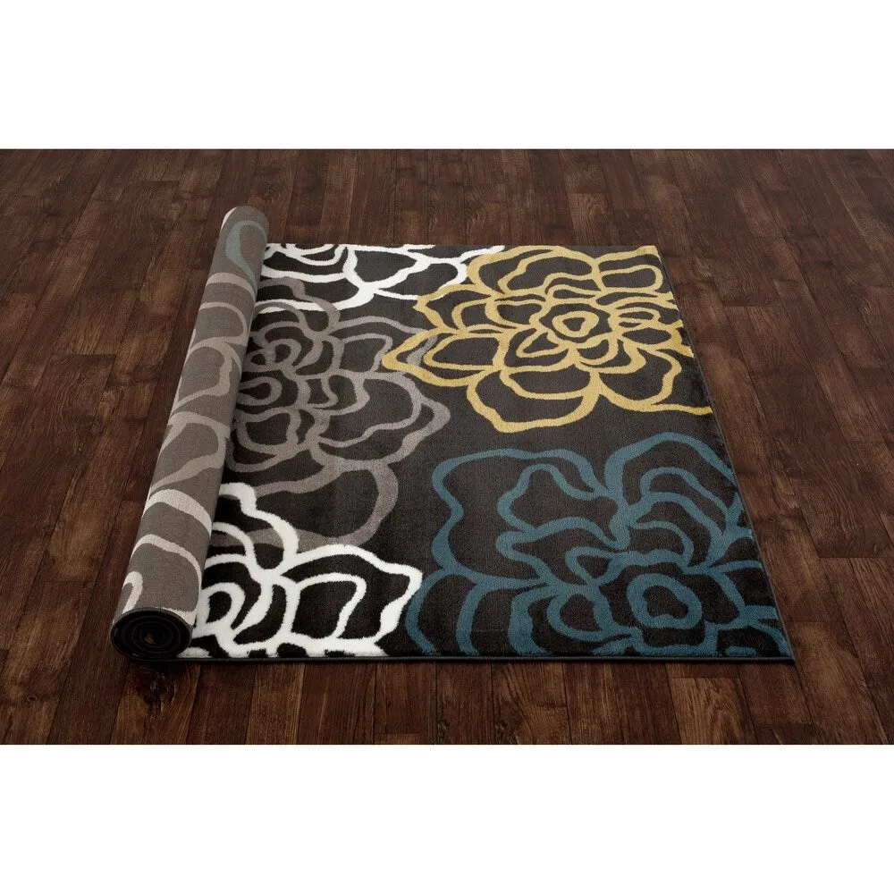 World Rug Gallery Contemporary Modern Floral Flowers Area Rug