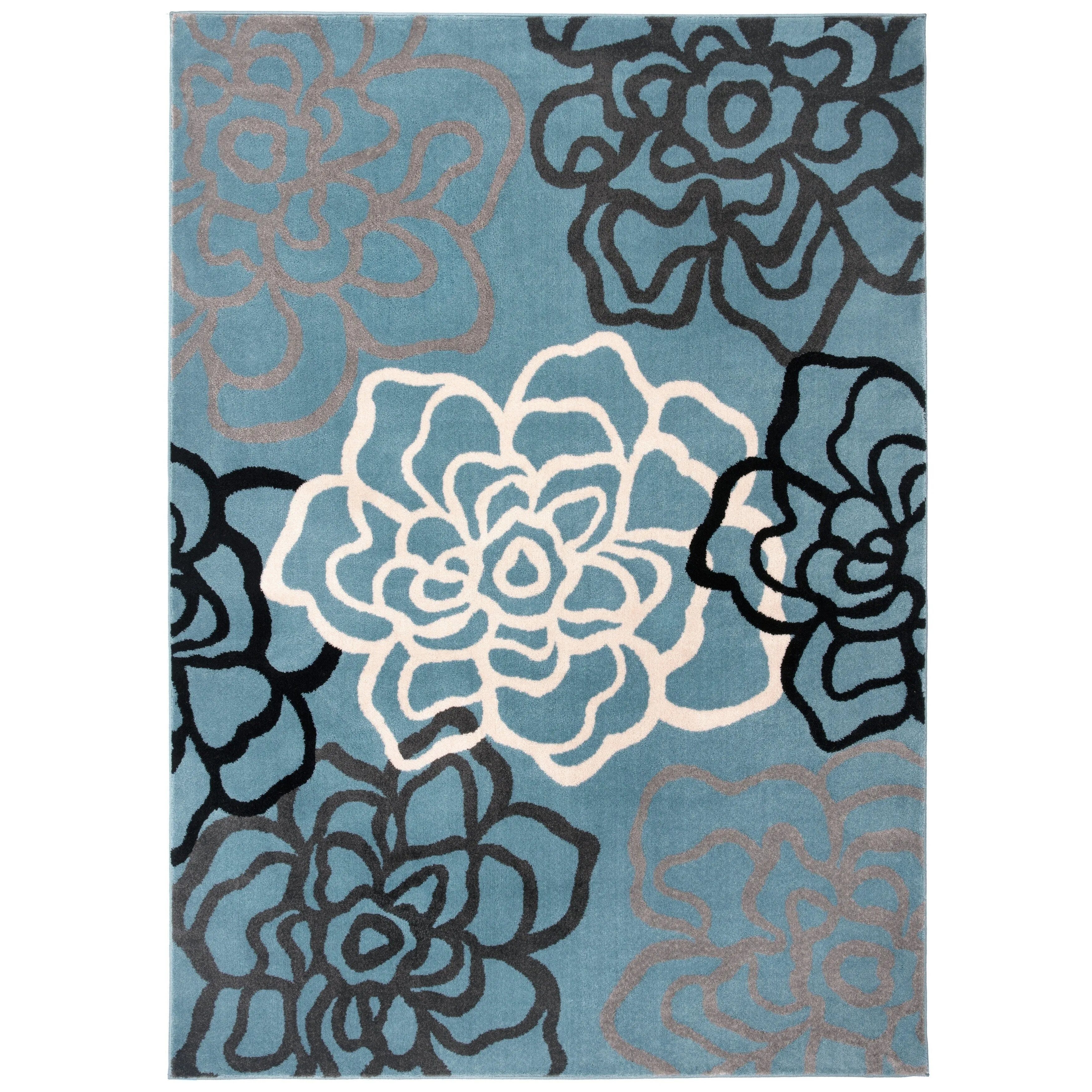 World Rug Gallery Contemporary Modern Floral Flowers Area Rug