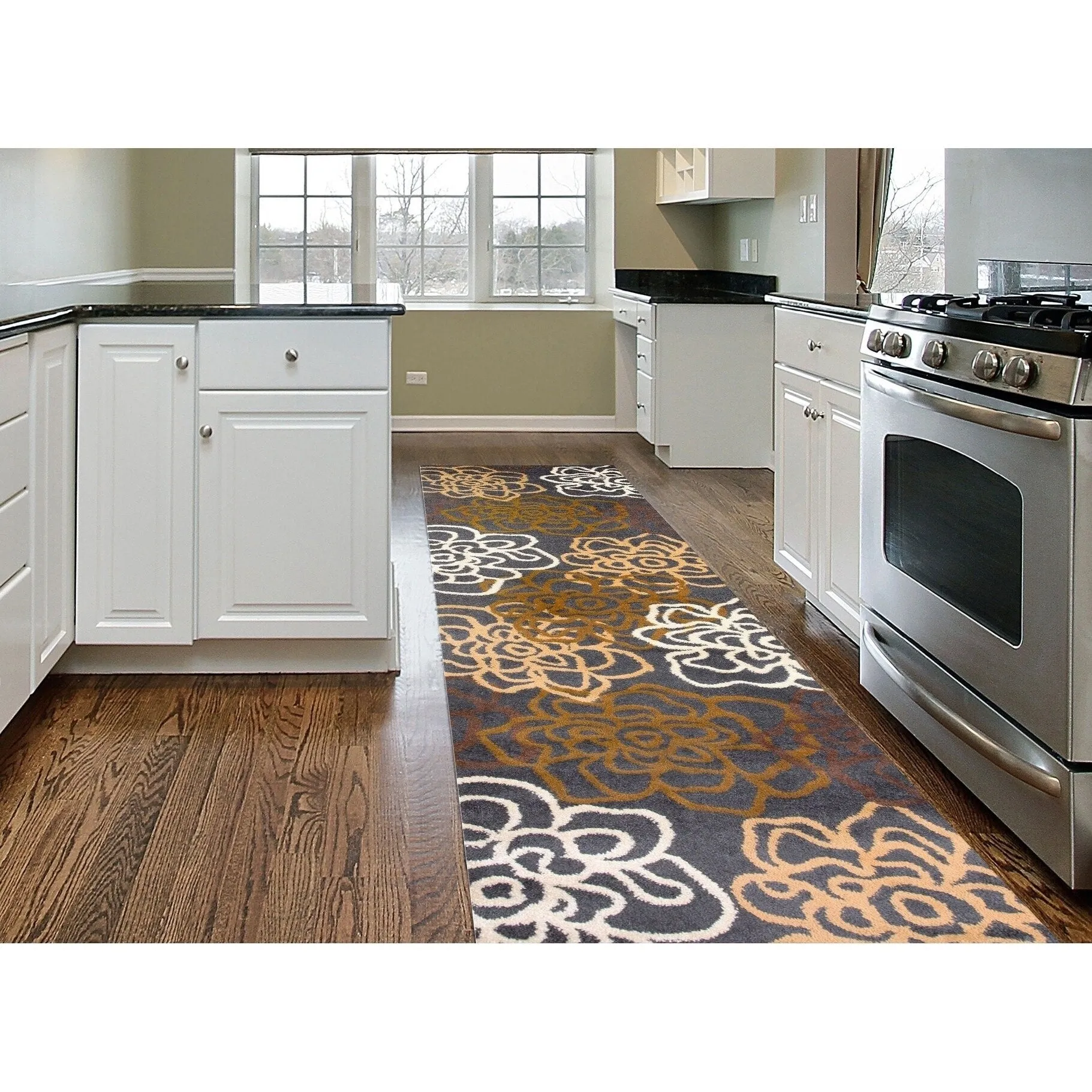 World Rug Gallery Contemporary Modern Floral Flowers Area Rug