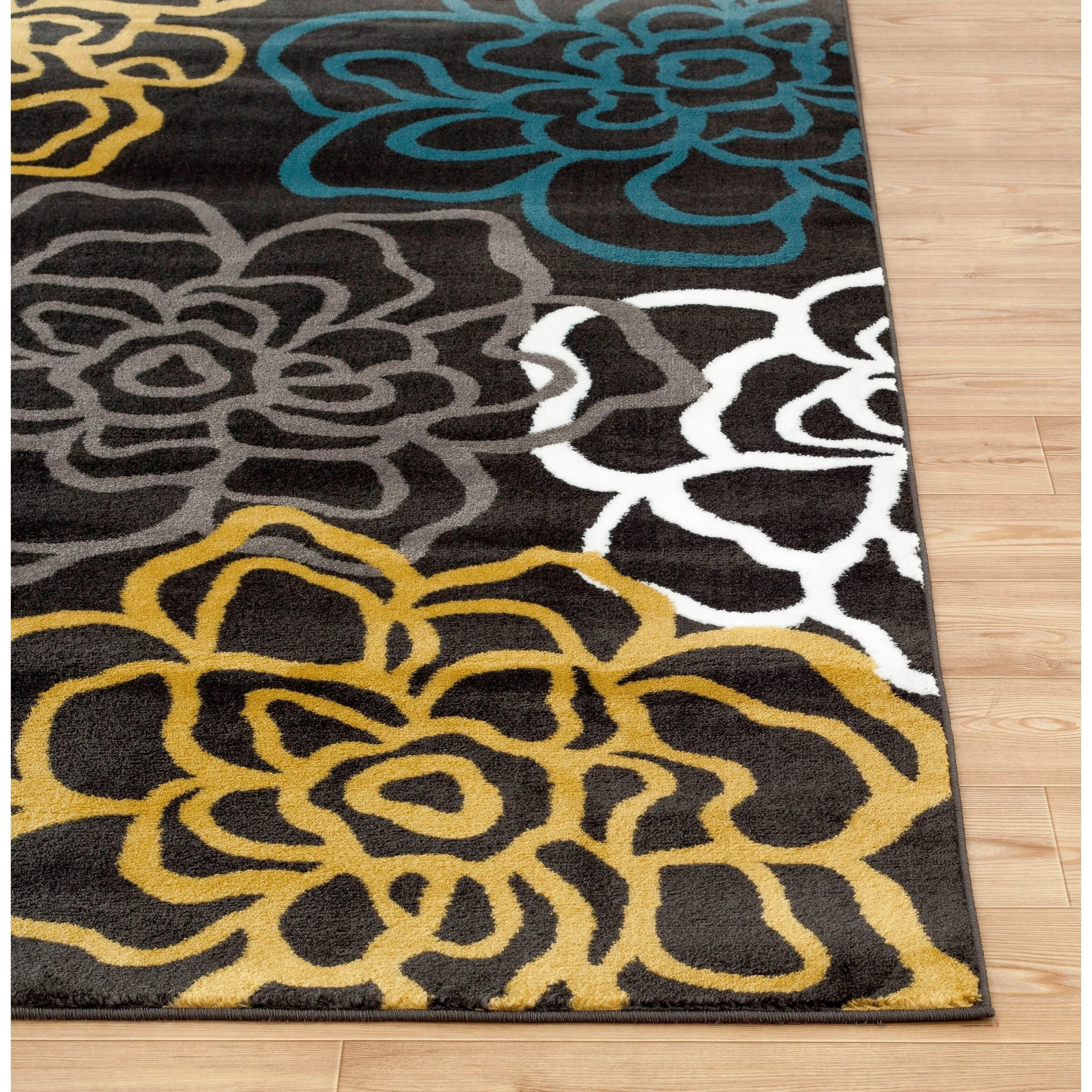 World Rug Gallery Contemporary Modern Floral Flowers Area Rug