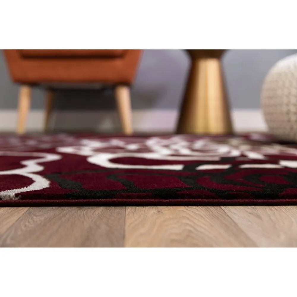 World Rug Gallery Contemporary Modern Floral Flowers Area Rug