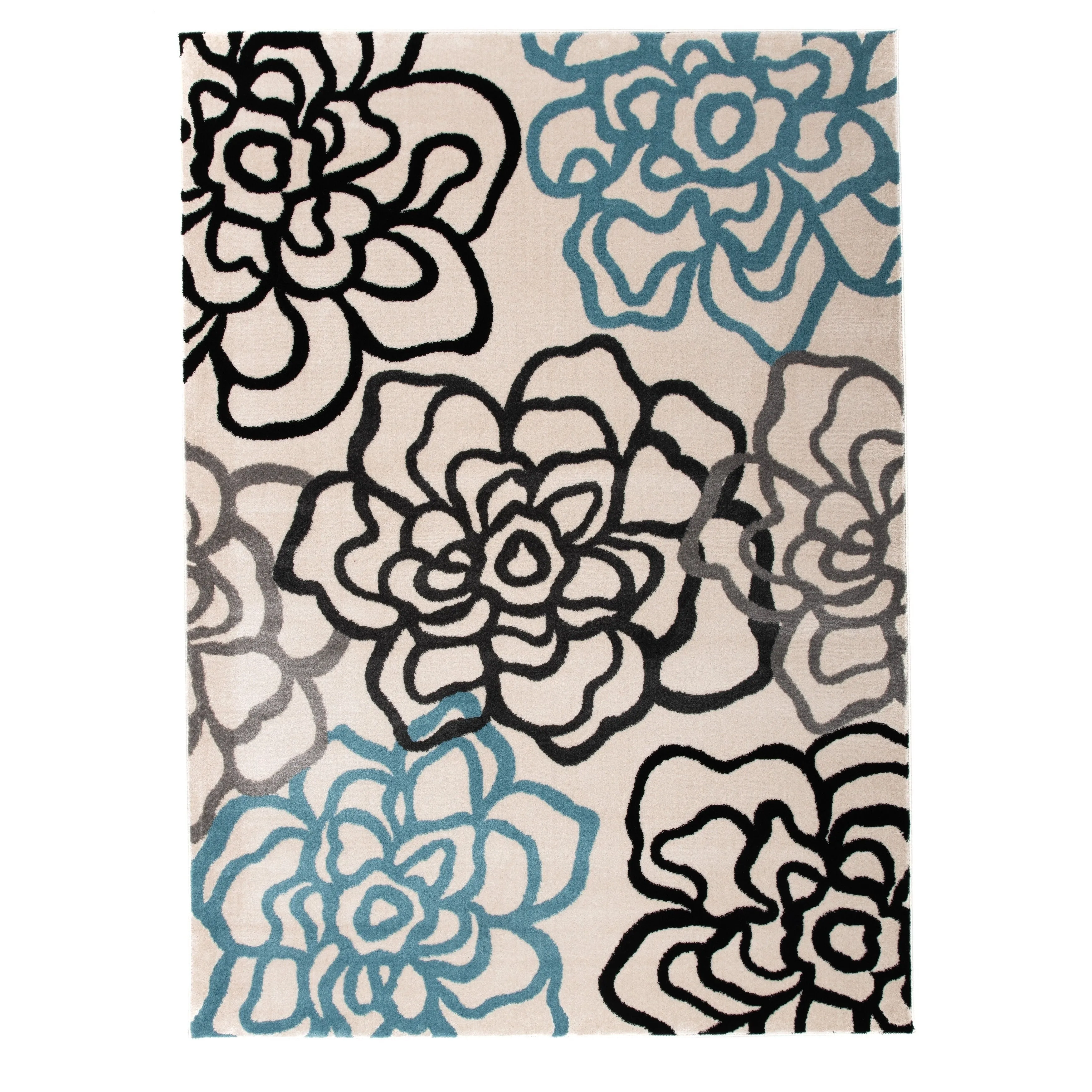 World Rug Gallery Contemporary Modern Floral Flowers Area Rug
