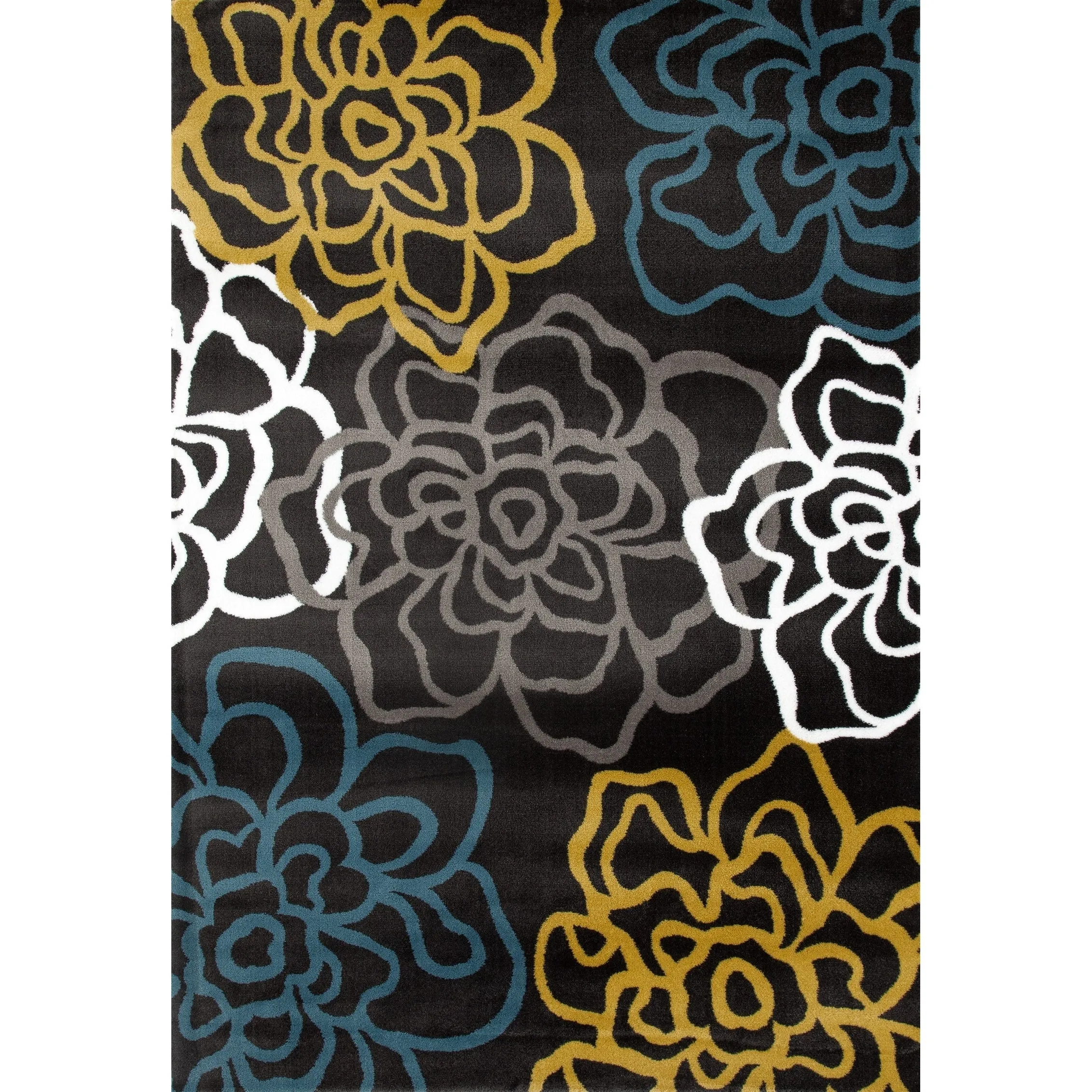 World Rug Gallery Contemporary Modern Floral Flowers Area Rug