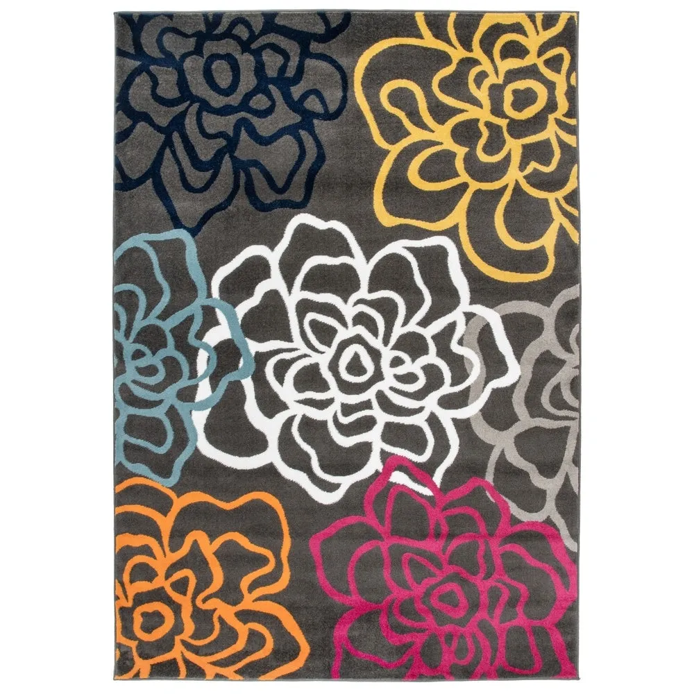 World Rug Gallery Contemporary Modern Floral Flowers Area Rug
