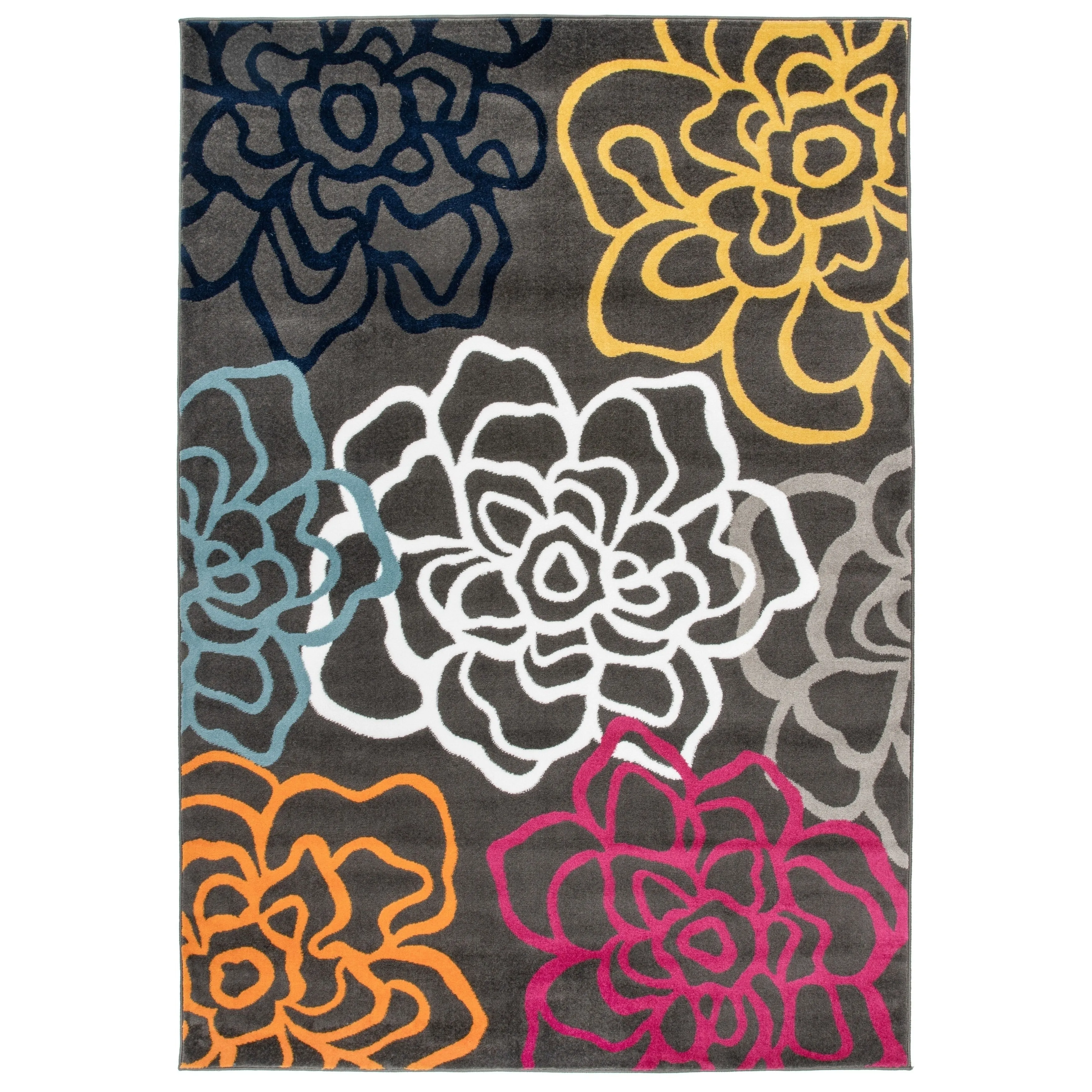 World Rug Gallery Contemporary Modern Floral Flowers Area Rug