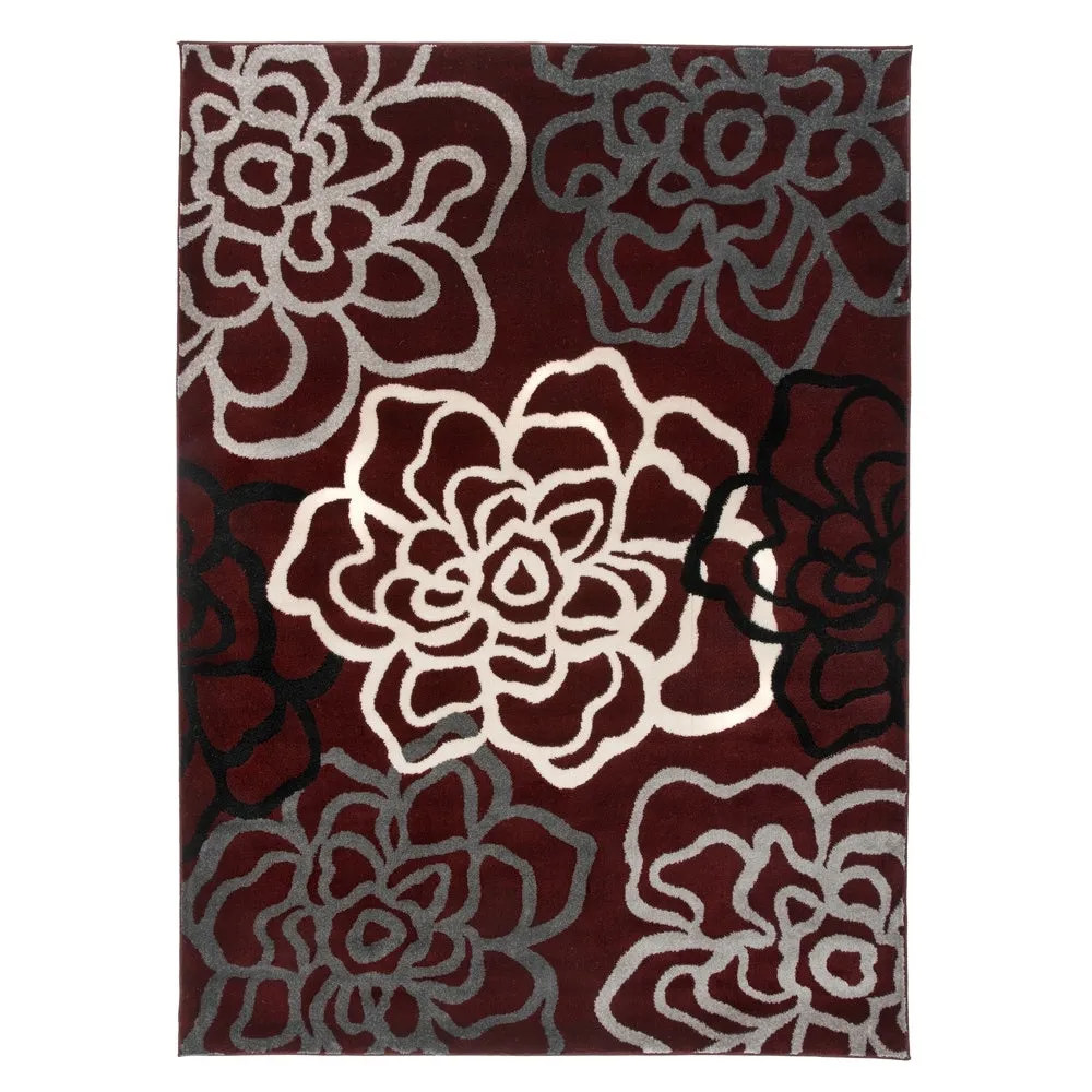 World Rug Gallery Contemporary Modern Floral Flowers Area Rug
