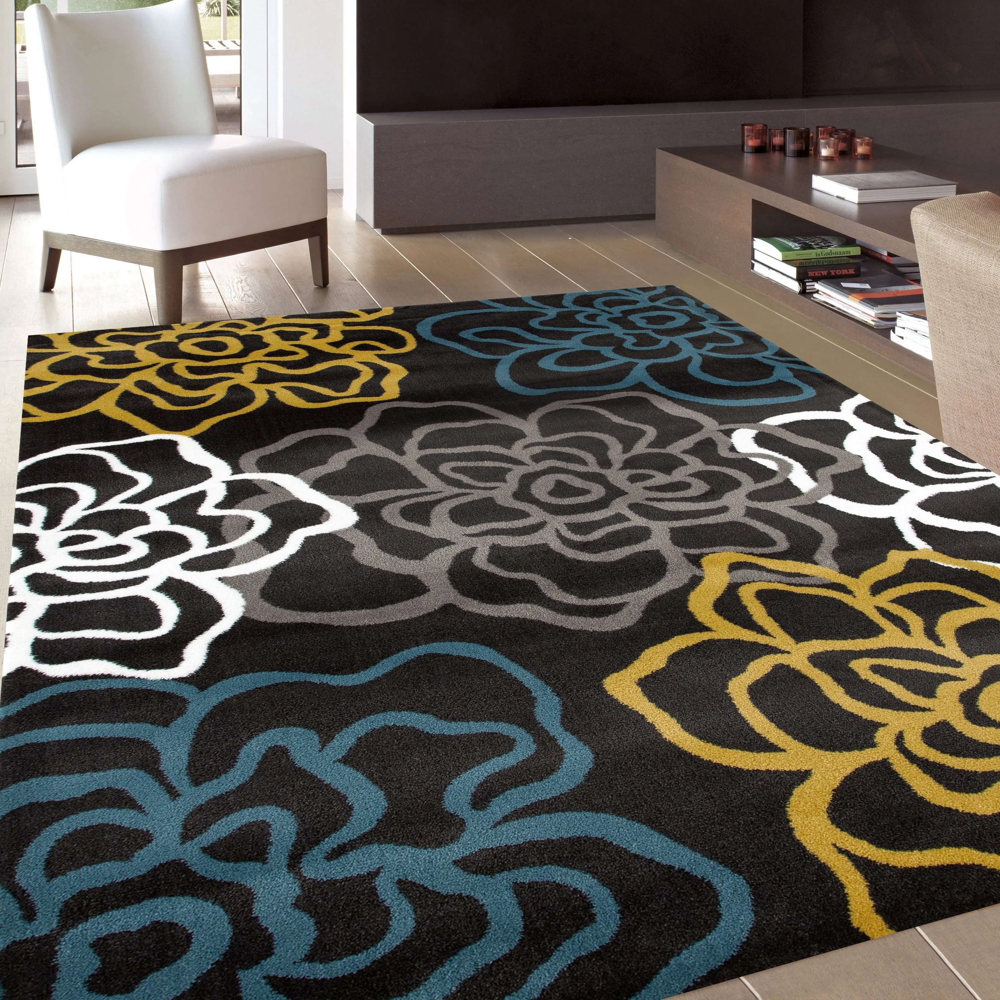 World Rug Gallery Contemporary Modern Floral Flowers Area Rug