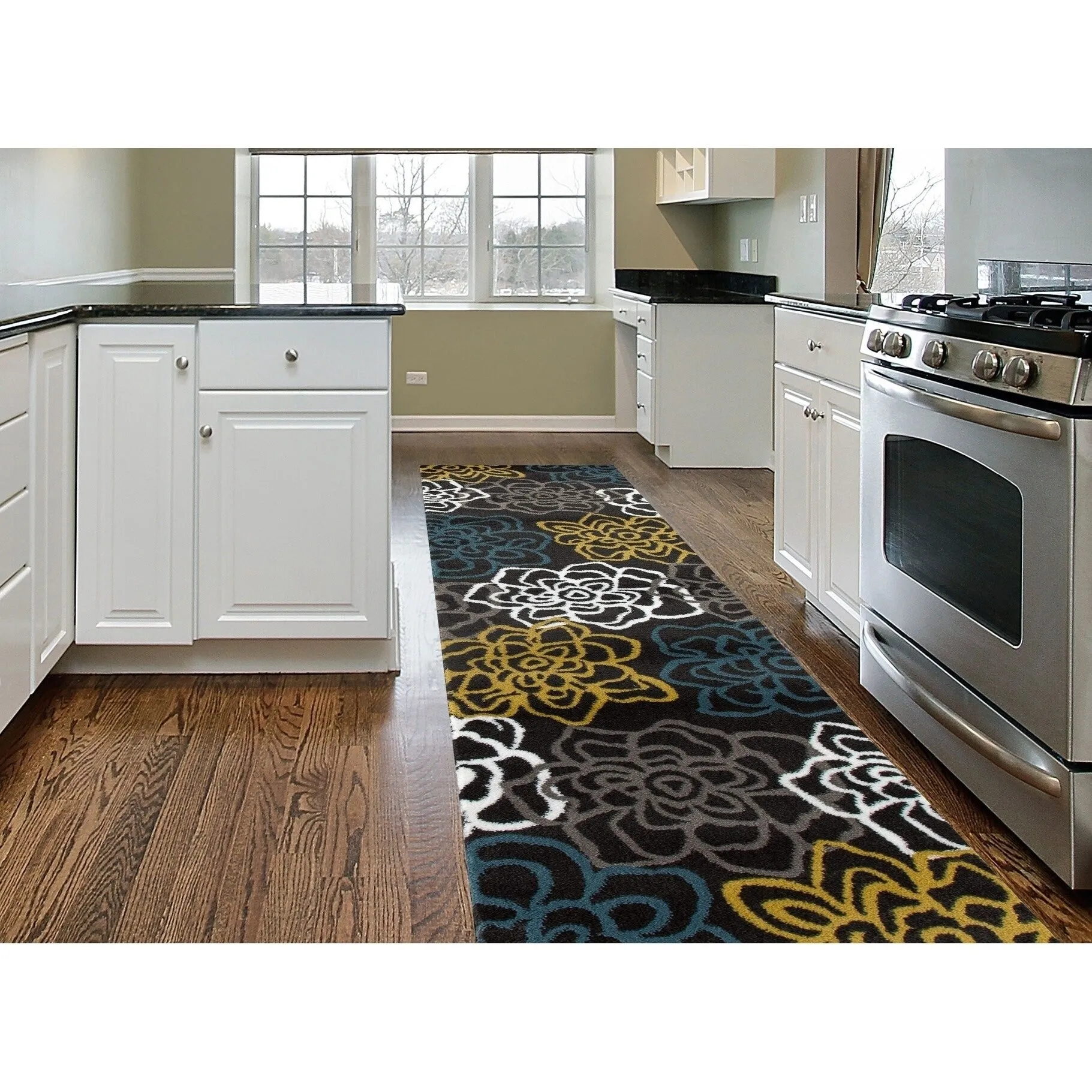 World Rug Gallery Contemporary Modern Floral Flowers Area Rug