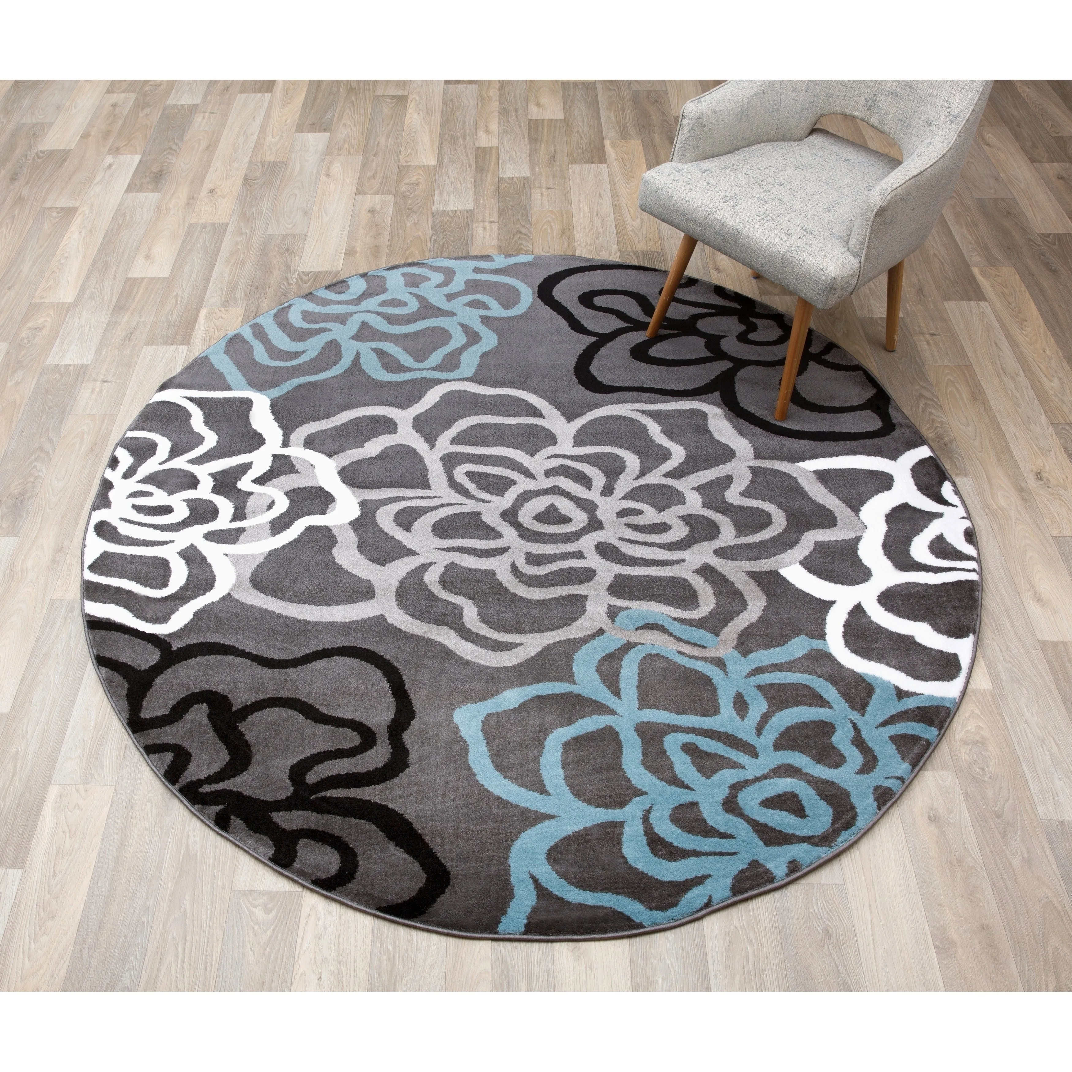 World Rug Gallery Contemporary Modern Floral Flowers Area Rug
