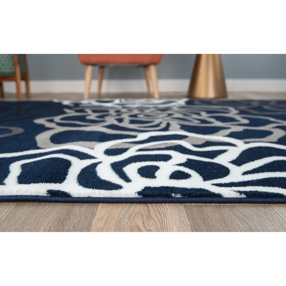 World Rug Gallery Contemporary Modern Floral Flowers Area Rug