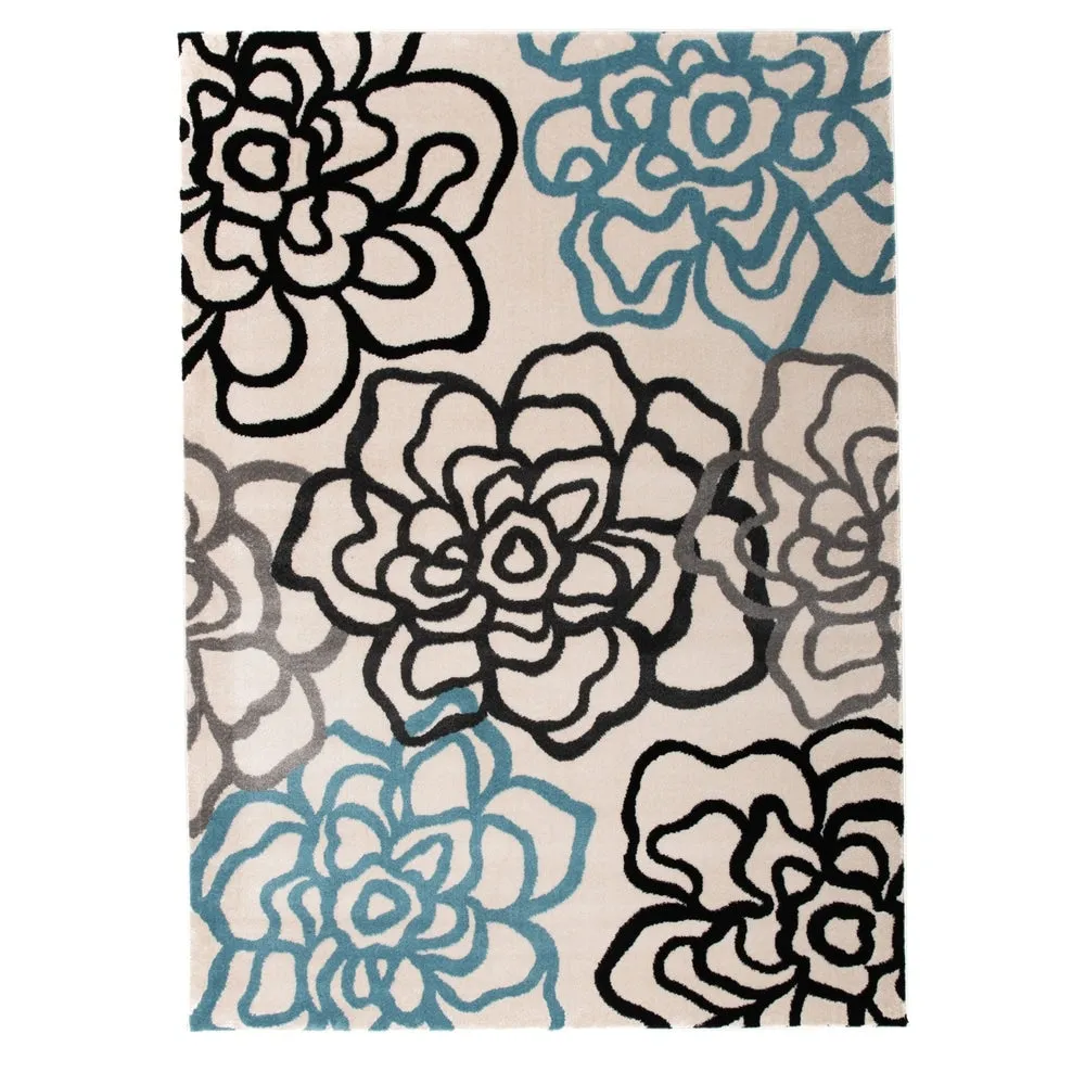 World Rug Gallery Contemporary Modern Floral Flowers Area Rug