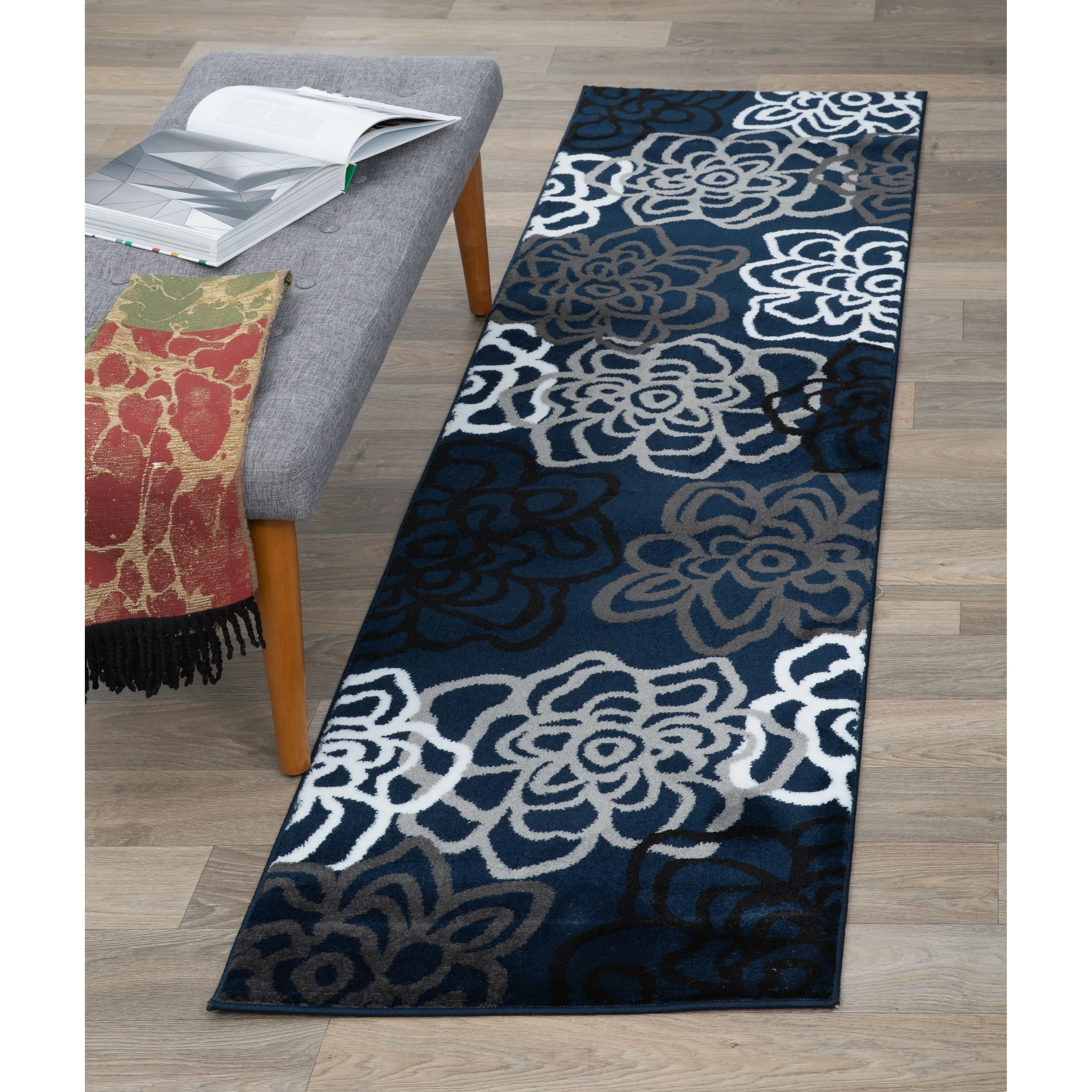 World Rug Gallery Contemporary Modern Floral Flowers Area Rug