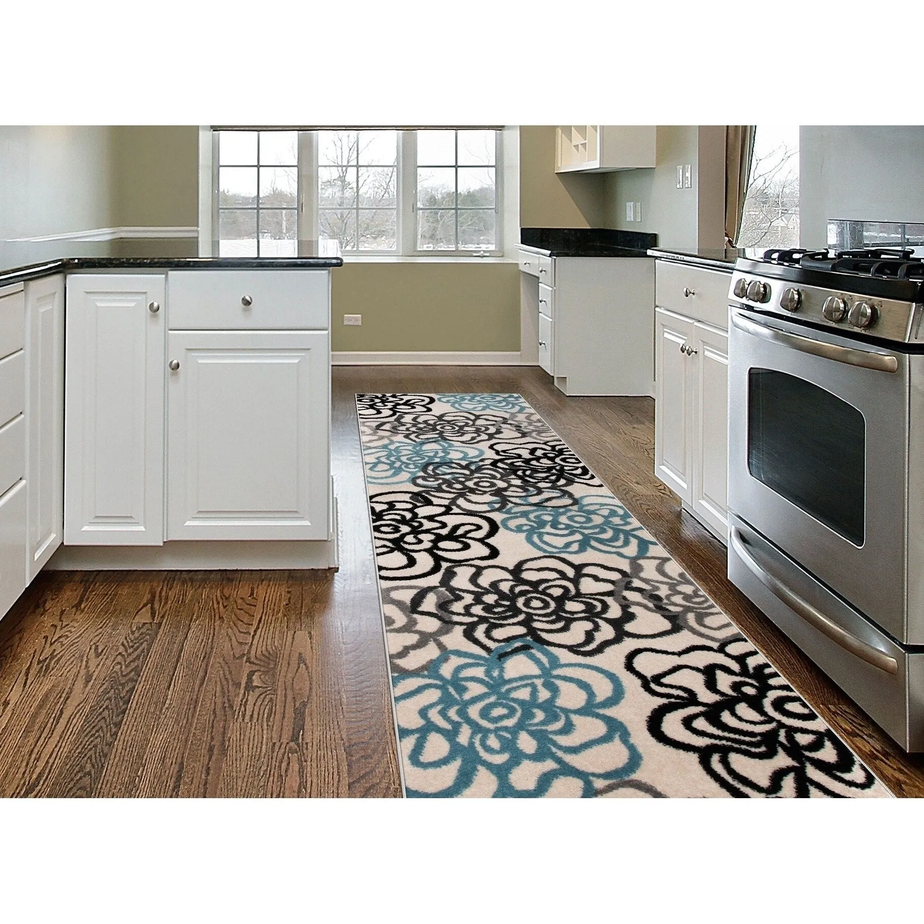 World Rug Gallery Contemporary Modern Floral Flowers Area Rug