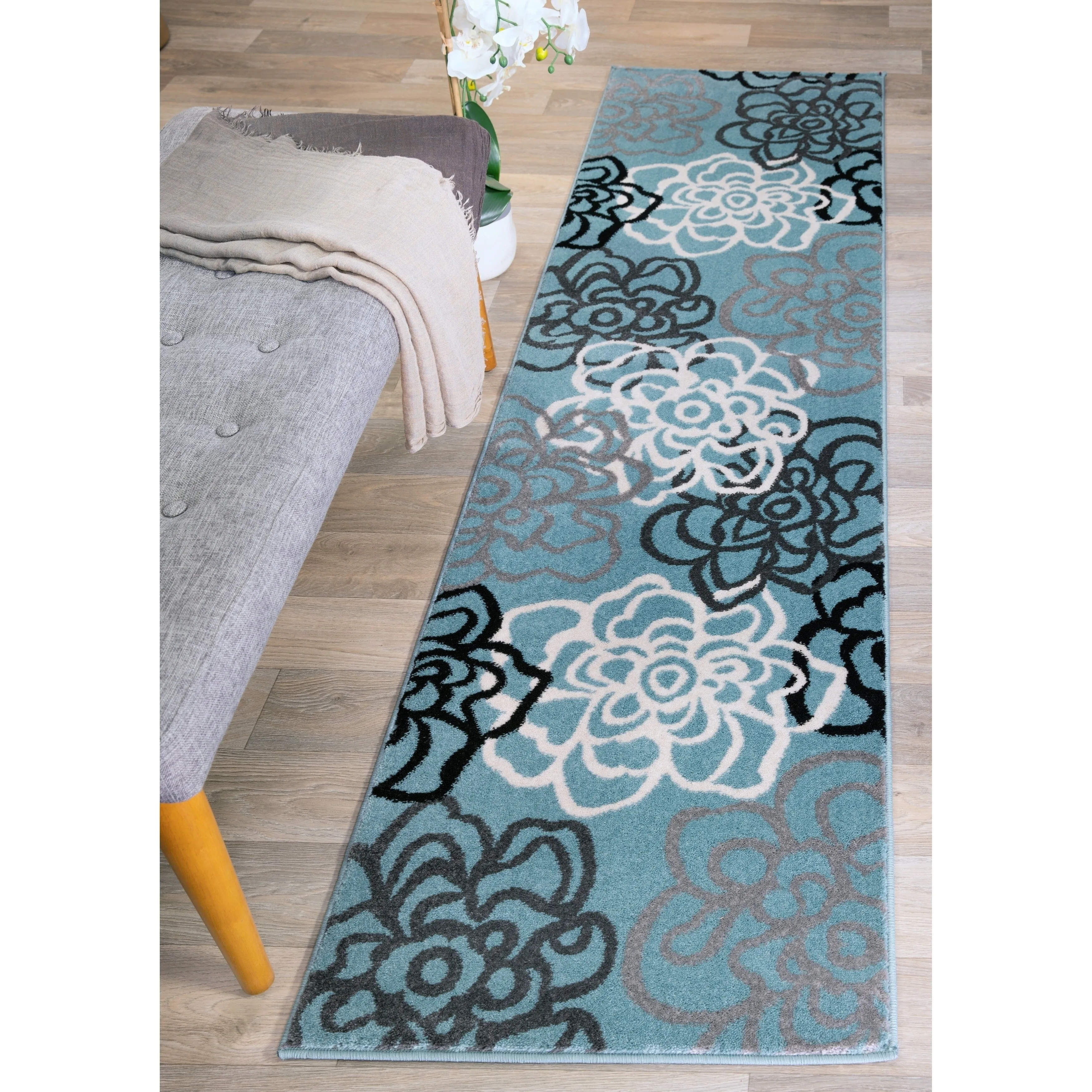 World Rug Gallery Contemporary Modern Floral Flowers Area Rug