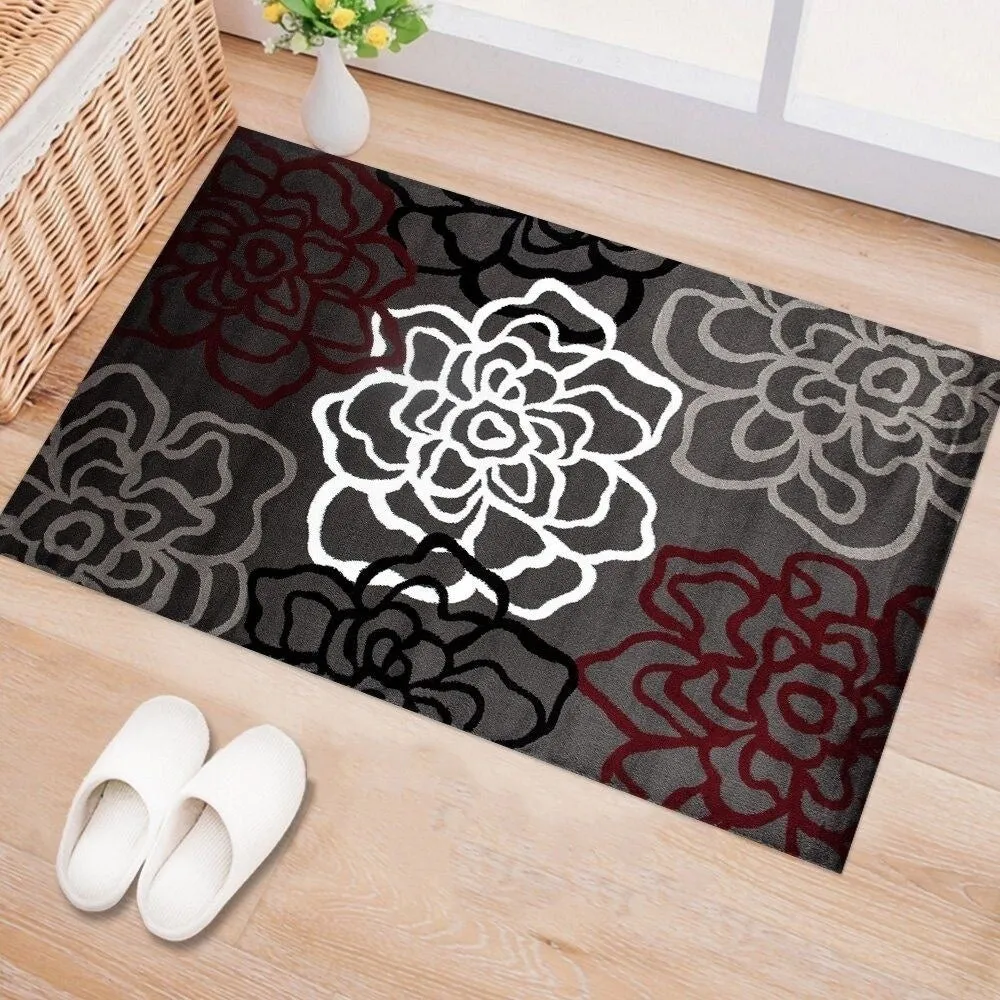 World Rug Gallery Contemporary Modern Floral Flowers Area Rug