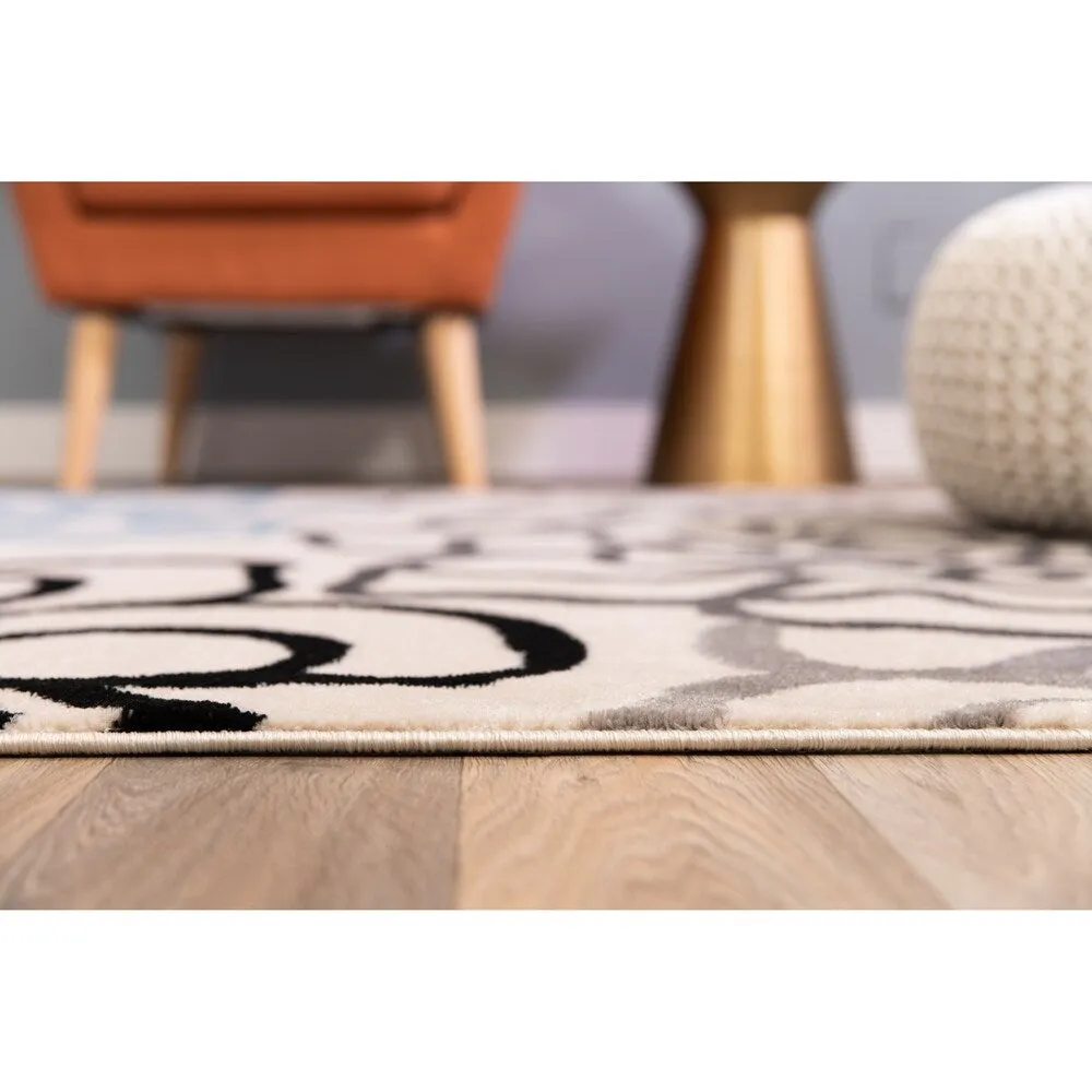 World Rug Gallery Contemporary Modern Floral Flowers Area Rug