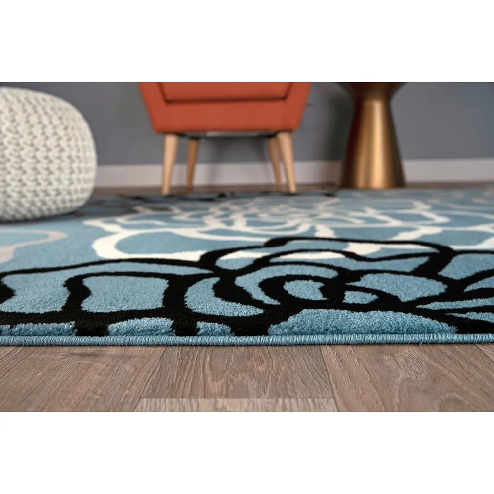 World Rug Gallery Contemporary Modern Floral Flowers Area Rug