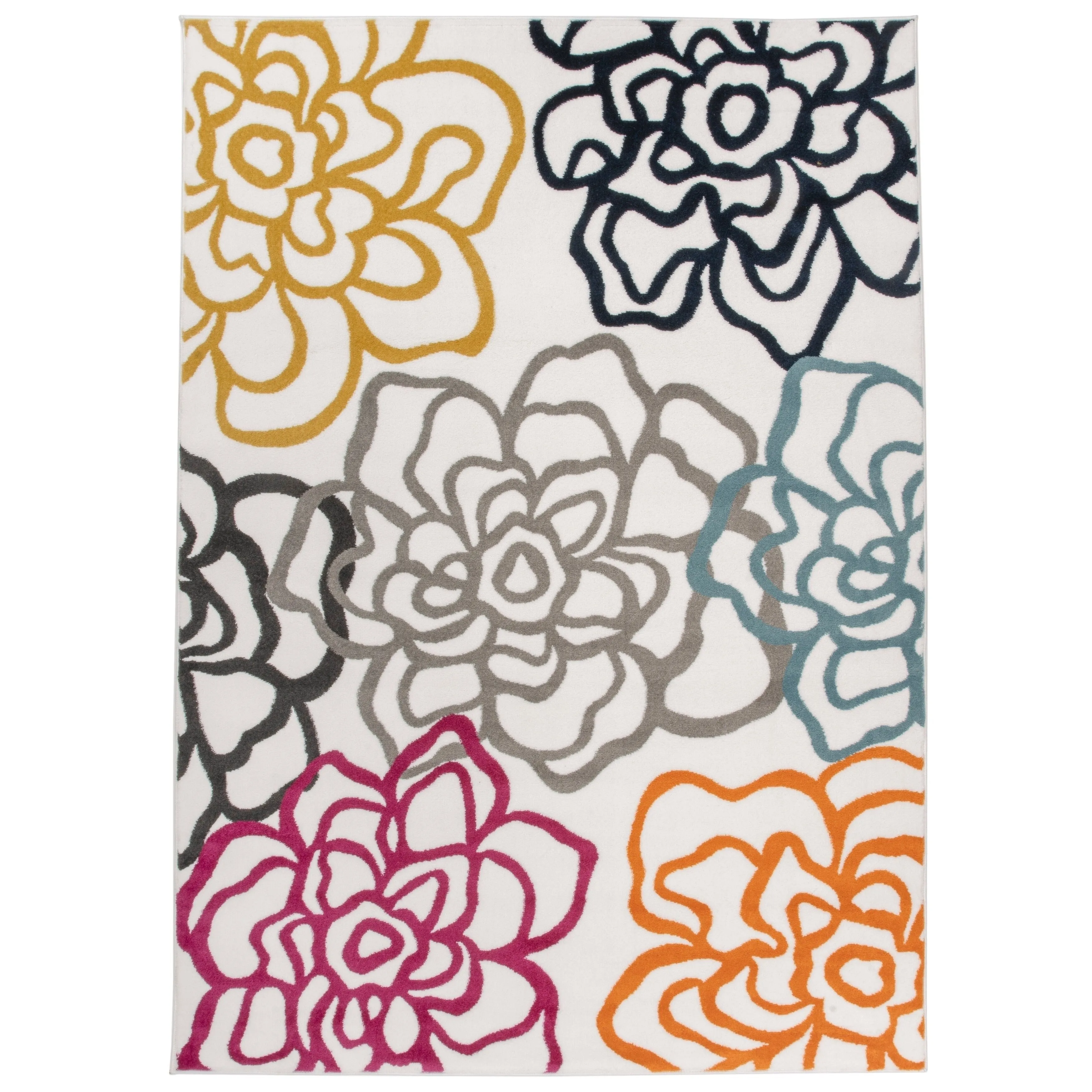 World Rug Gallery Contemporary Modern Floral Flowers Area Rug