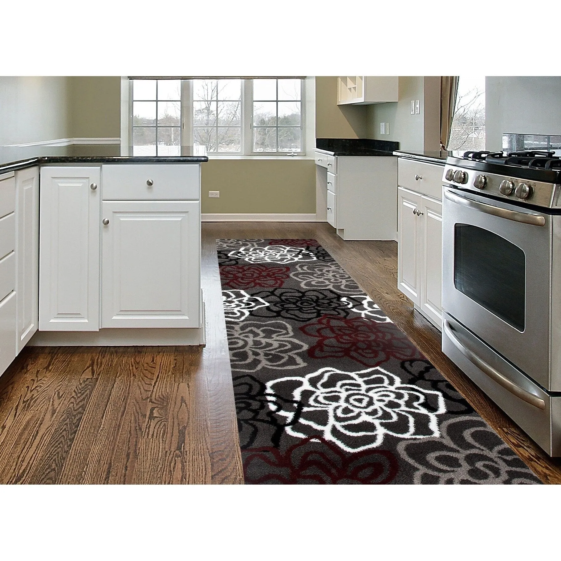 World Rug Gallery Contemporary Modern Floral Flowers Area Rug