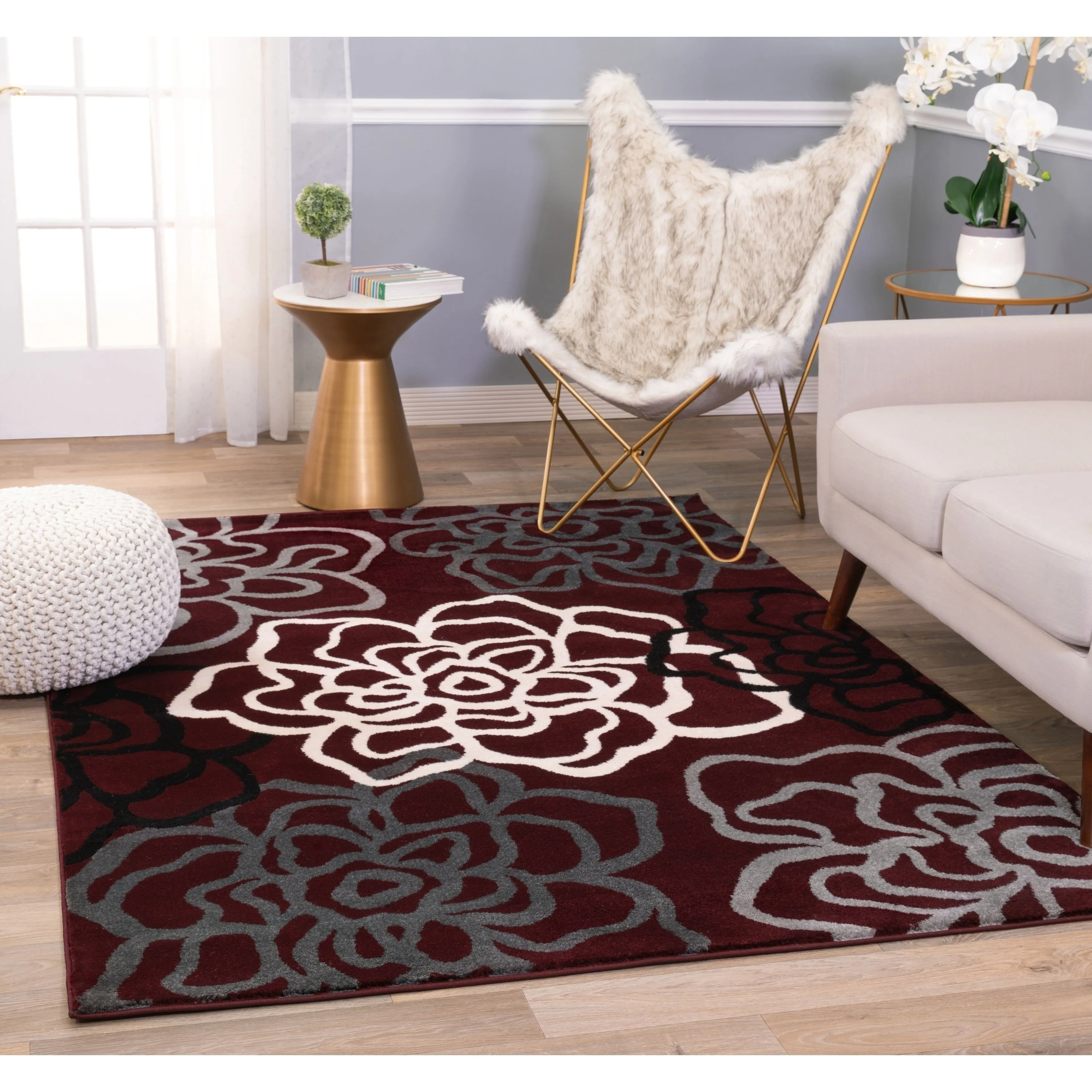 World Rug Gallery Contemporary Modern Floral Flowers Area Rug